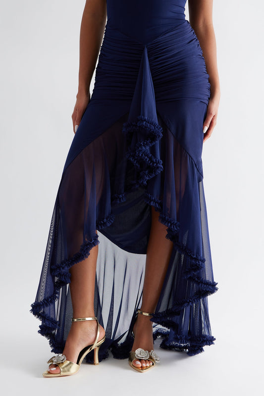 Melle Rhinestone Flower Heels - Gold