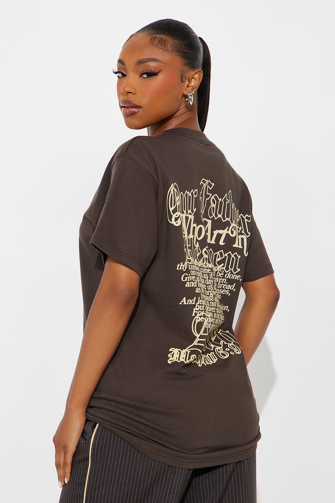 Our Father Cross Vintage Wash Tee - Brown