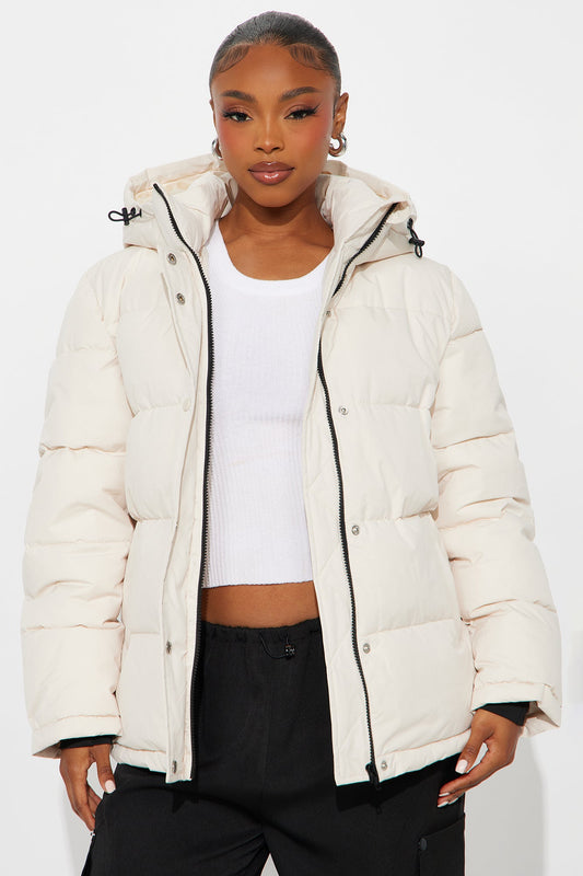 Mountain Edge Nylon Puffer Jacket - Stone