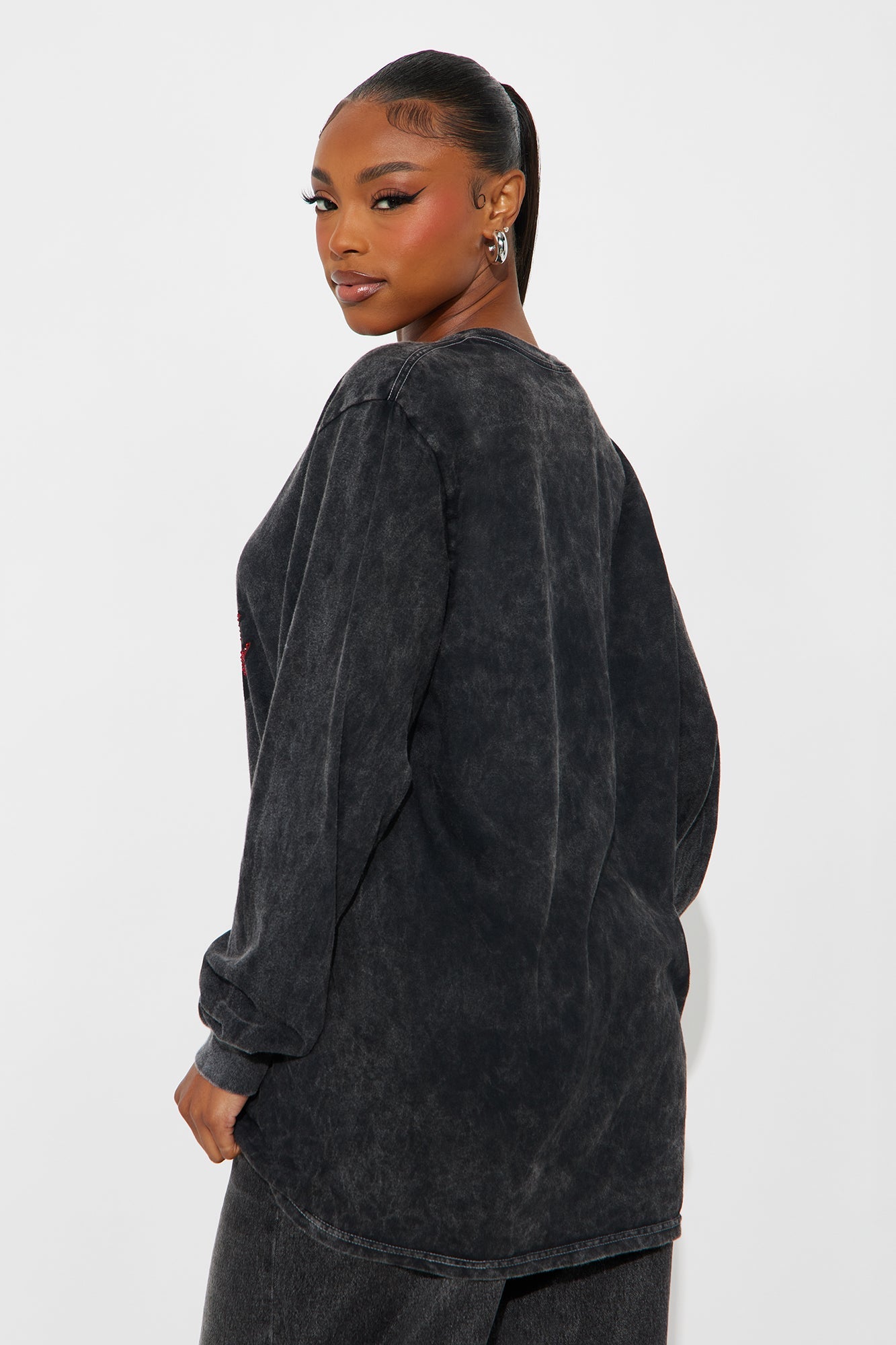 Good Vibes Tribe Washed Long Sleeve Tee - Grey Mineral Wash