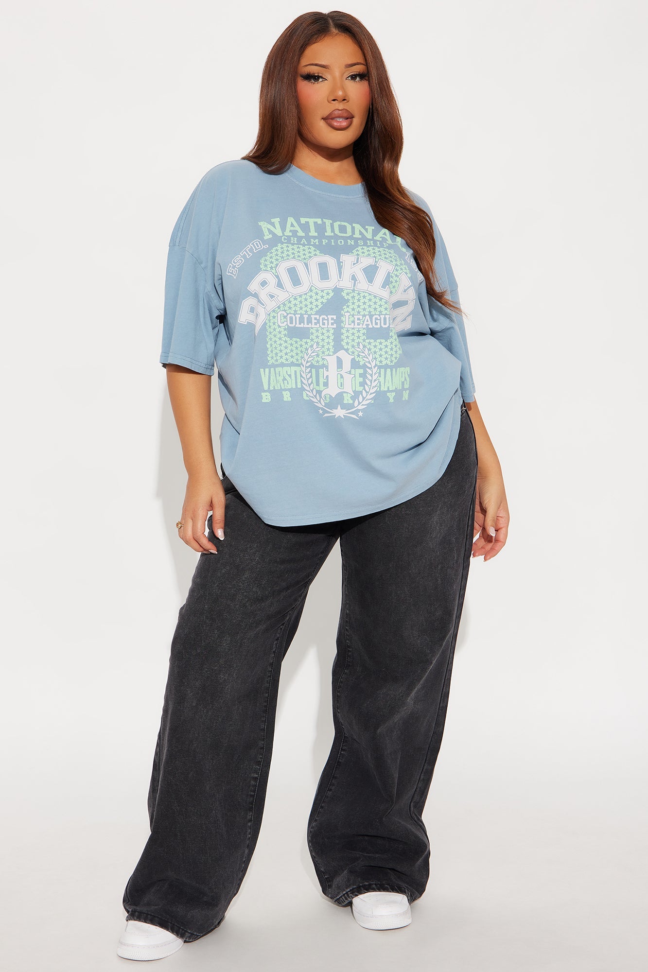 Brooklyn 28 Oversized Washed TShirt - Indigo