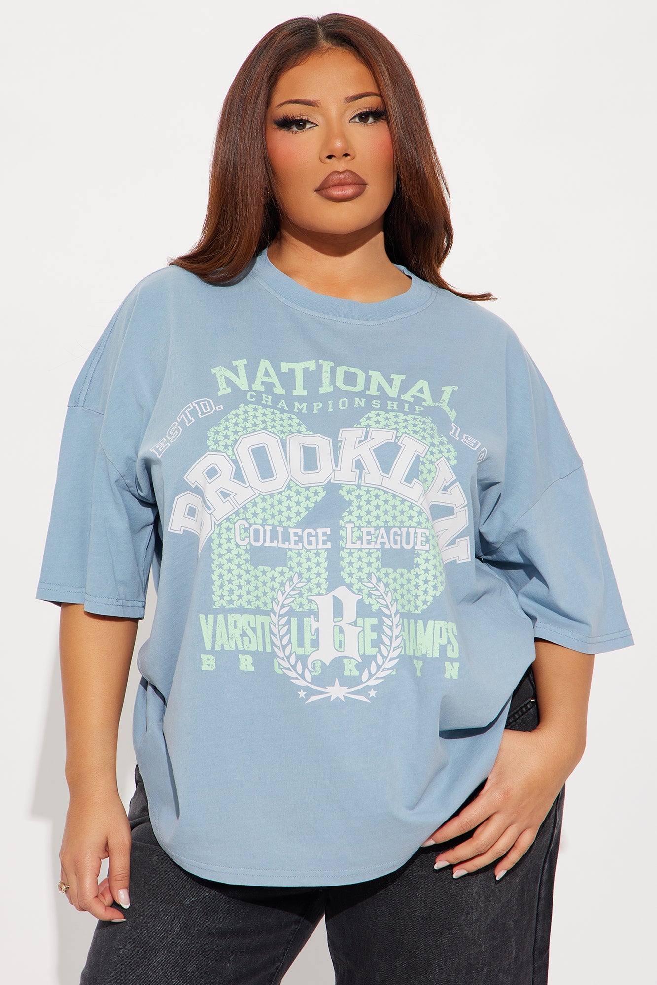 Brooklyn 28 Oversized Washed TShirt - Indigo