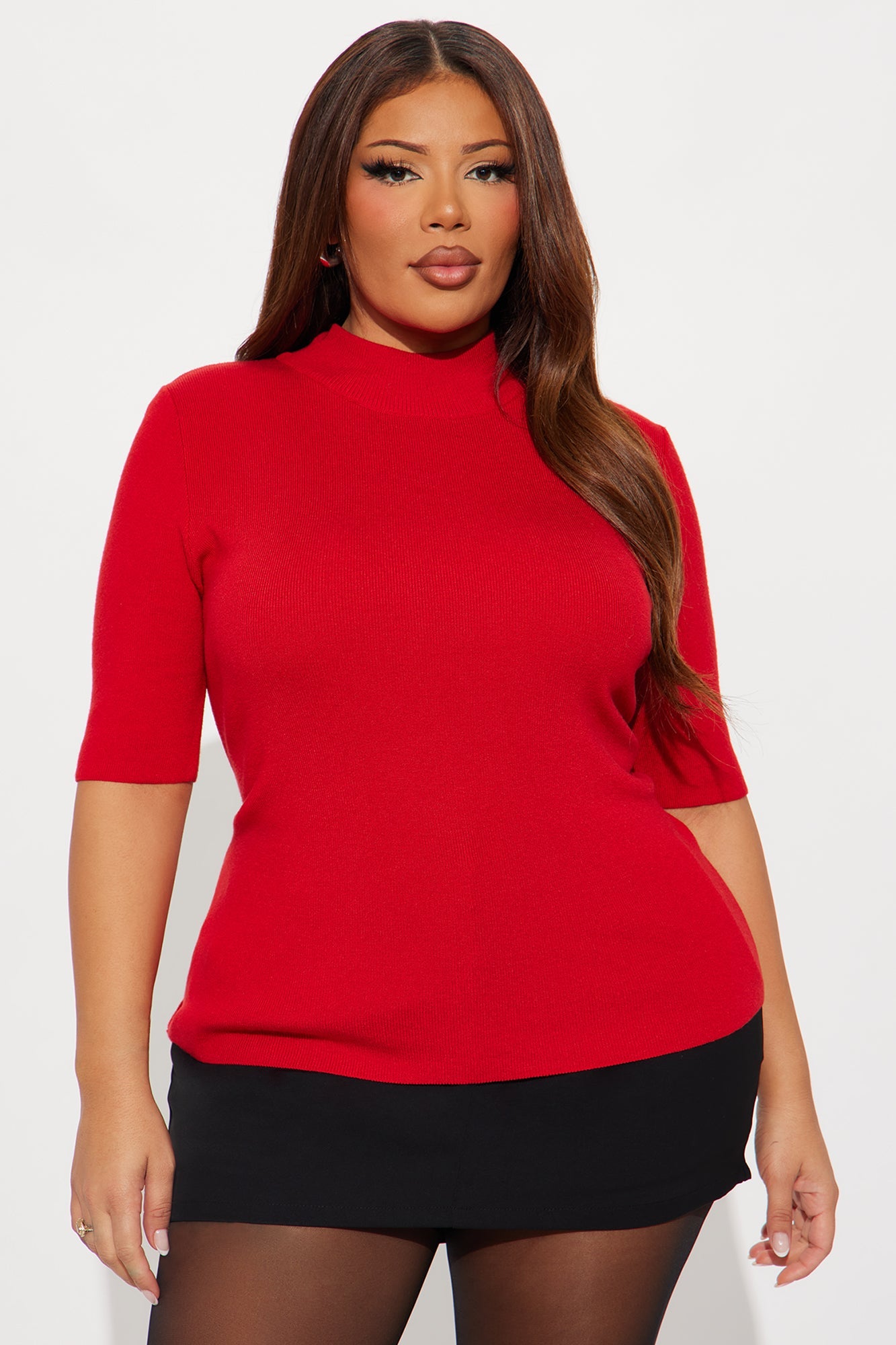 Calm Vibes Ribbed Sweater - Red