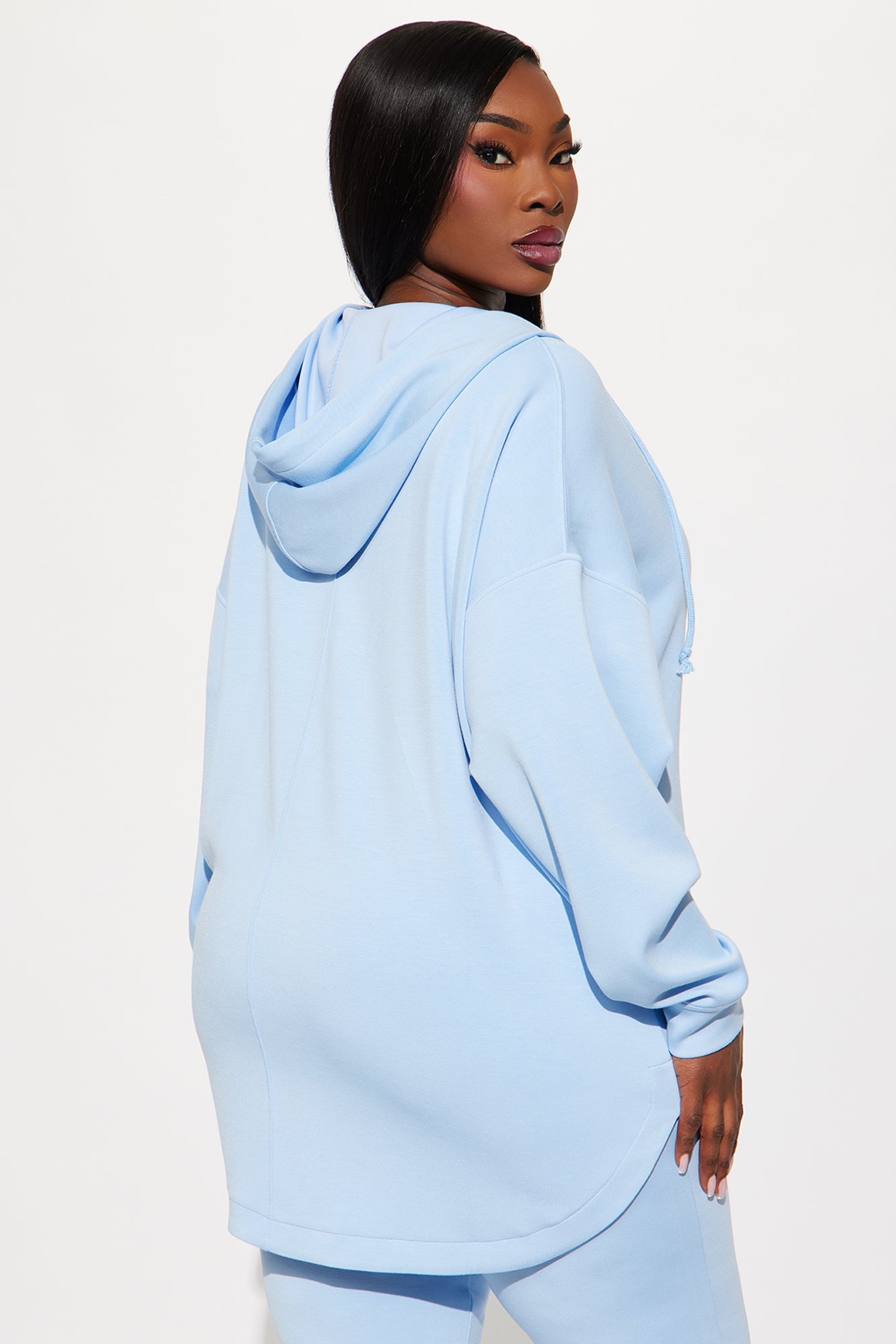 Sarah Ultra Soft Zip Up Hoodie - Light Blue