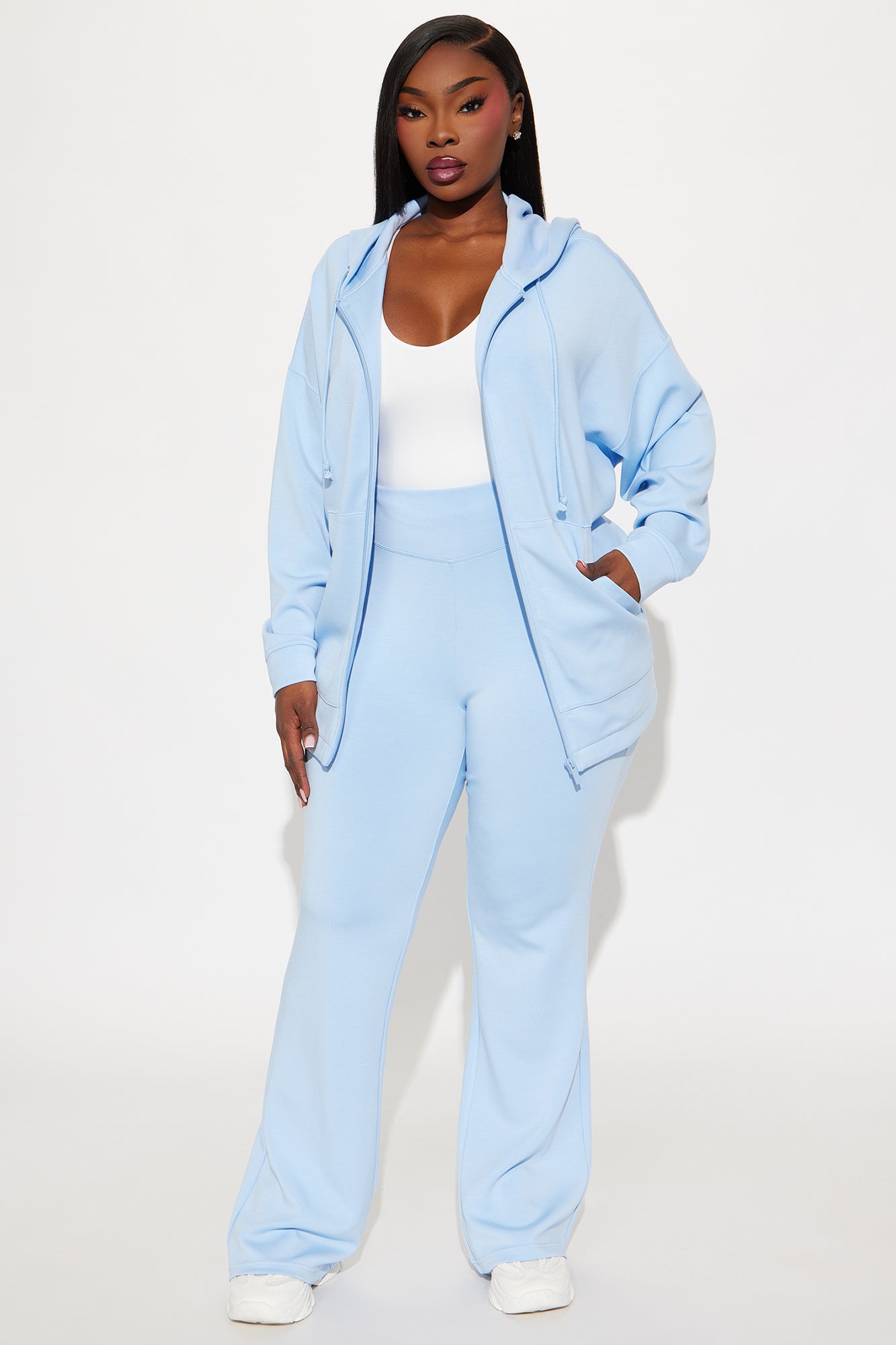 Sarah Ultra Soft Flare Pant - Light Blue