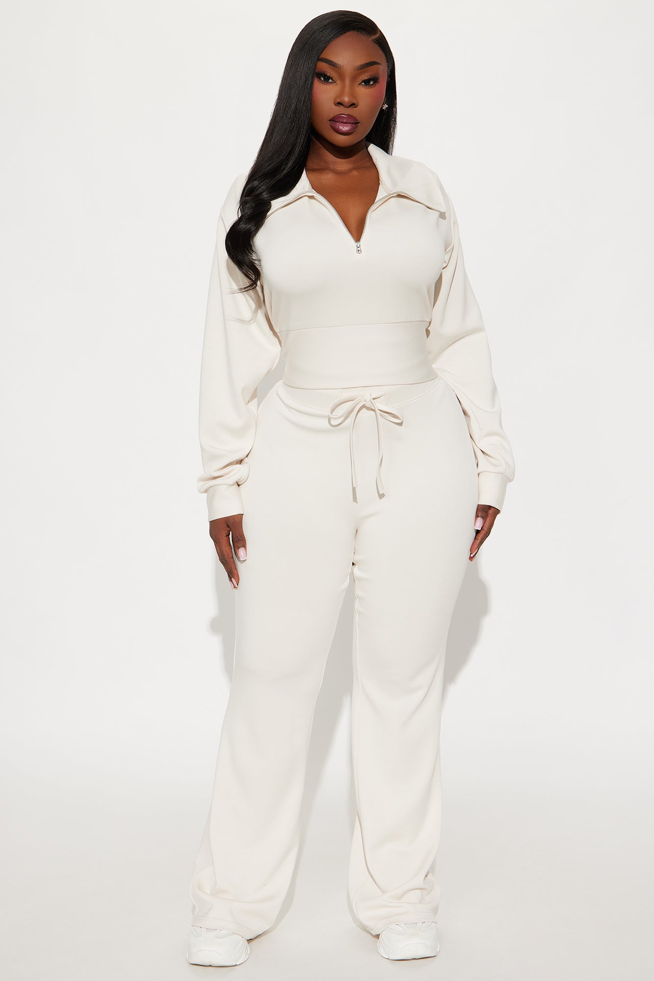 Sabrina Ultra Soft Quarter Zip Sweatshirt - Cream