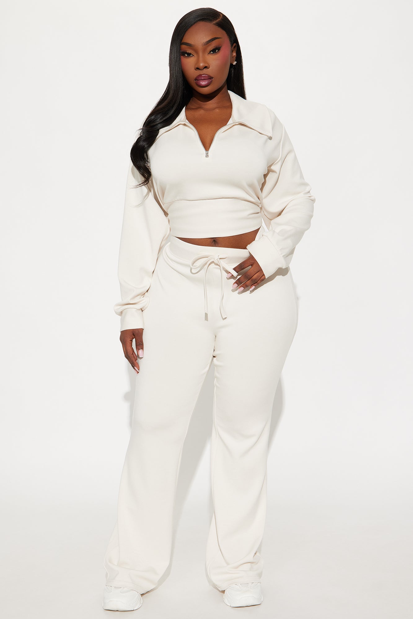 Sabrina Ultra Soft Flare Sweatpant - Cream