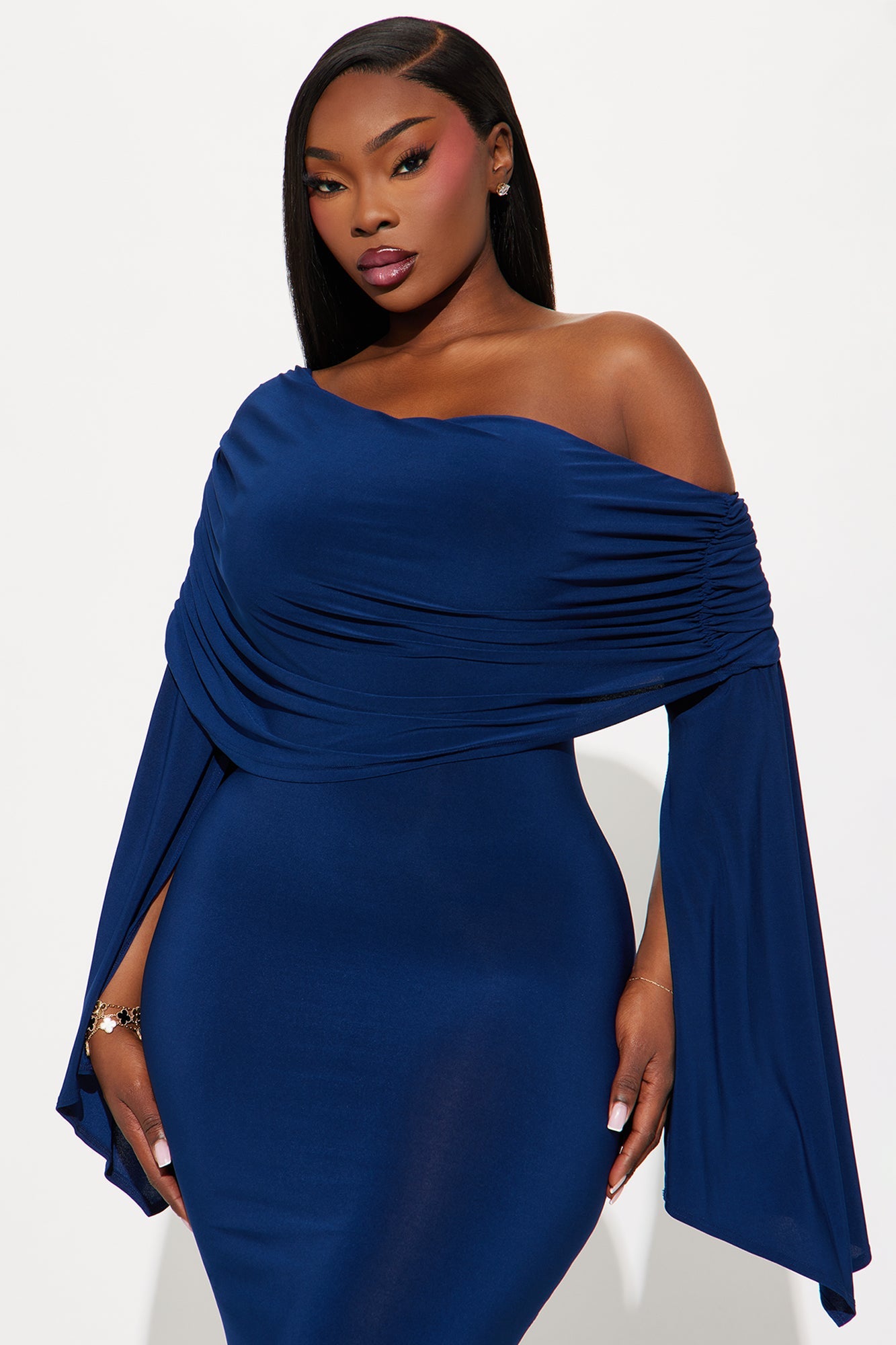 Krystal Off Shoulder Maxi Dress - Navy