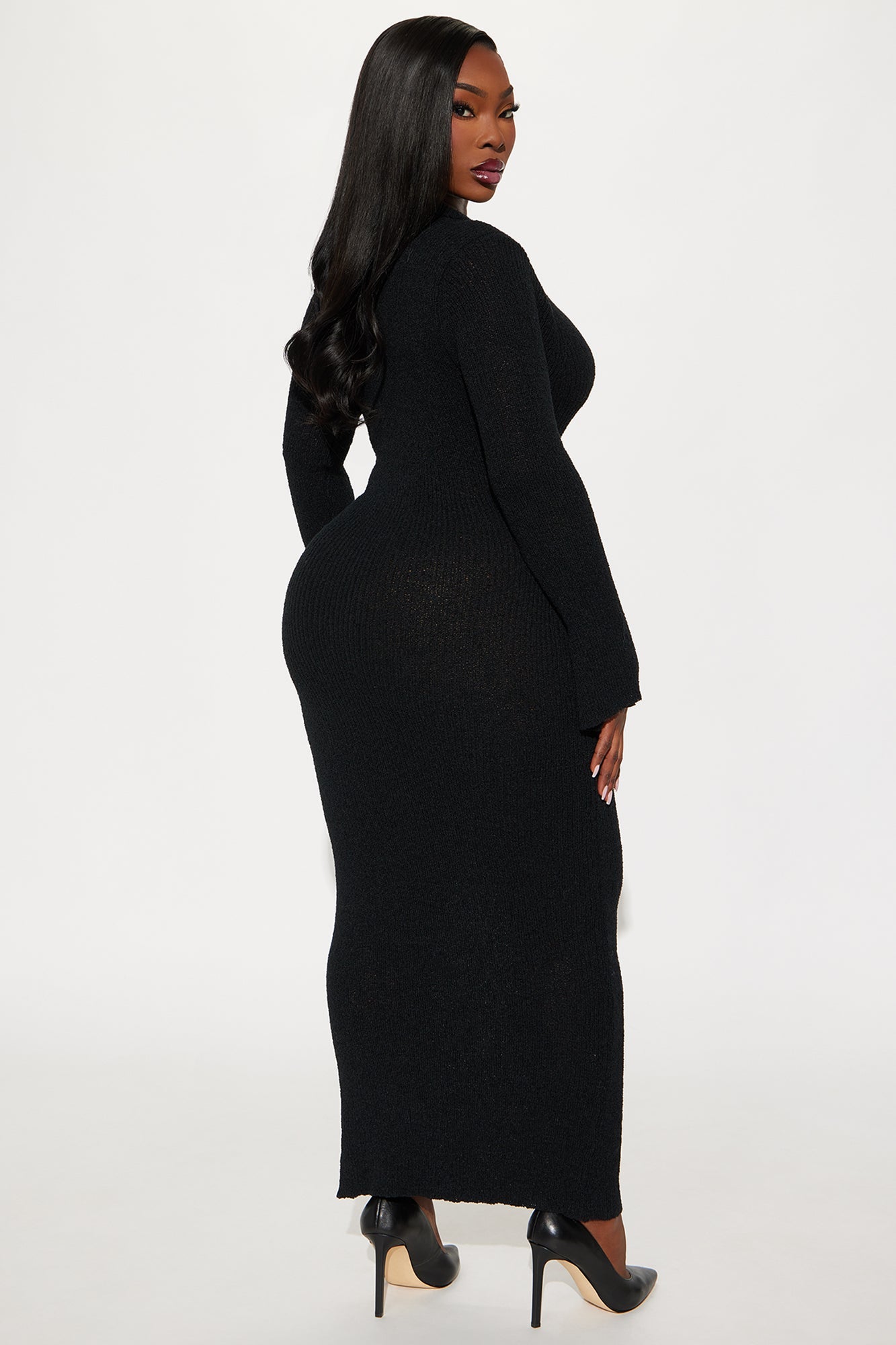 Angelic Sweater Maxi Dress - Black
