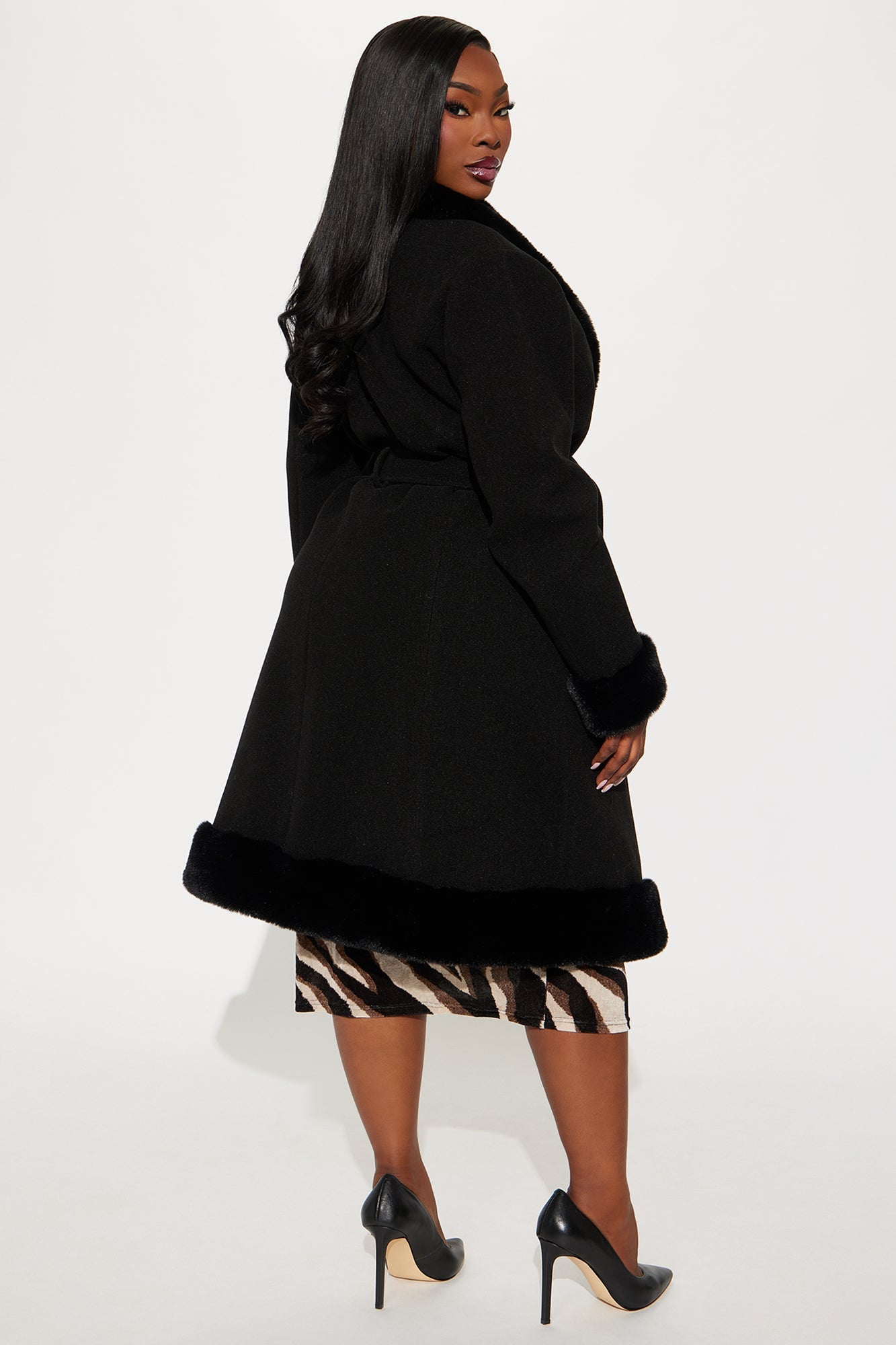 Amber Trench Coat - Black/combo