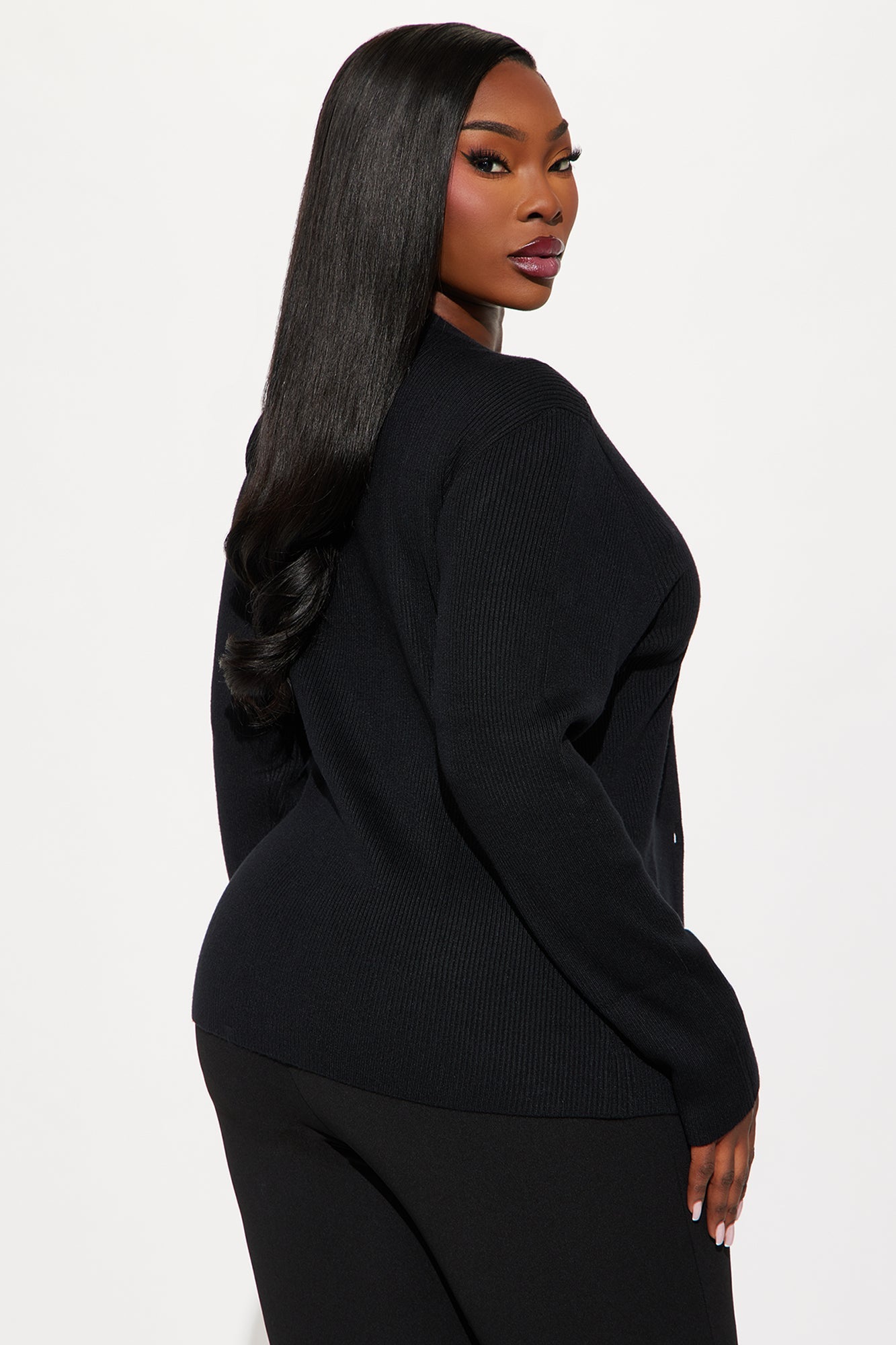 Comfort First Ribbed Cardigan - Black