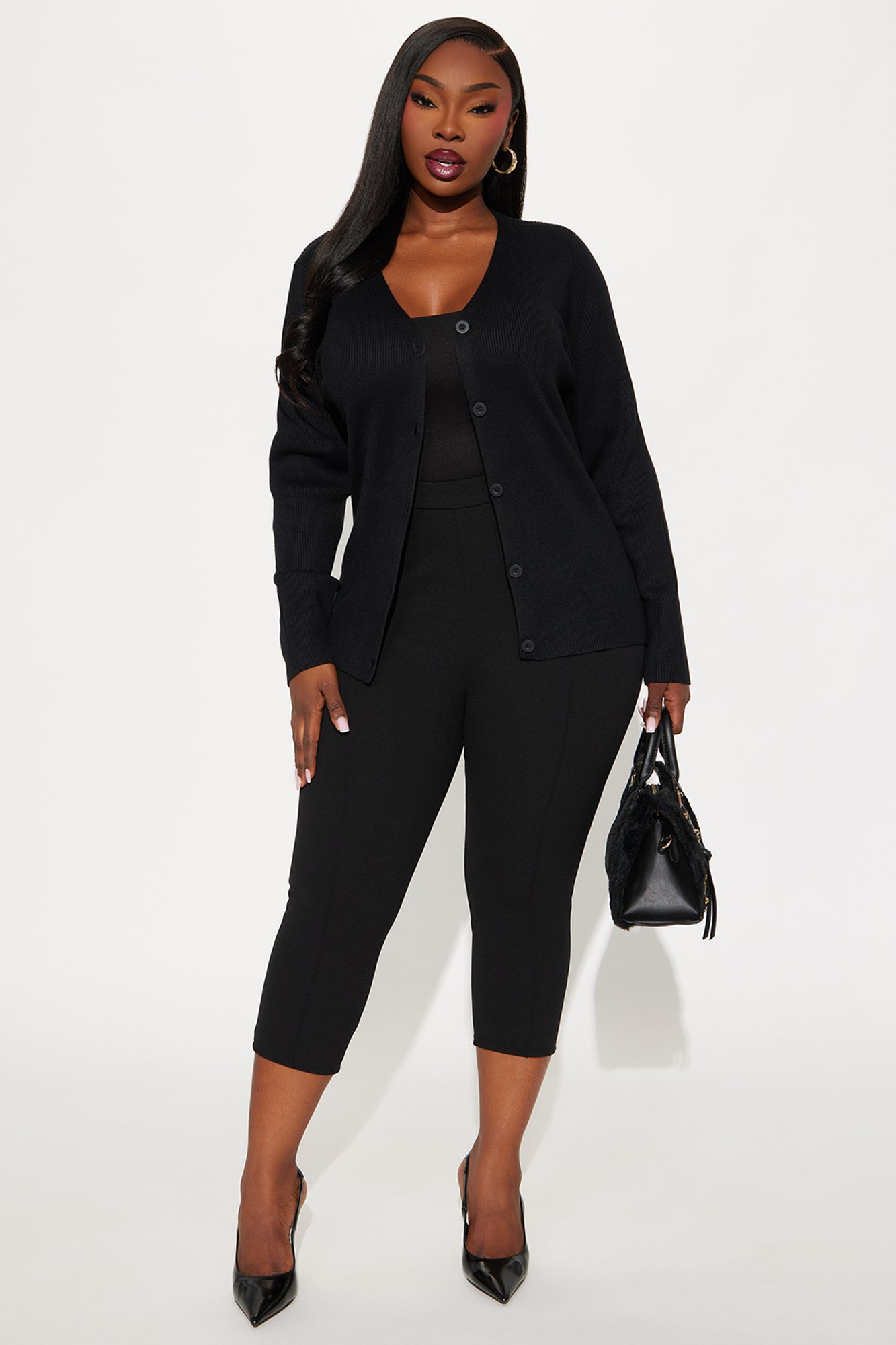 Comfort First Ribbed Cardigan - Black