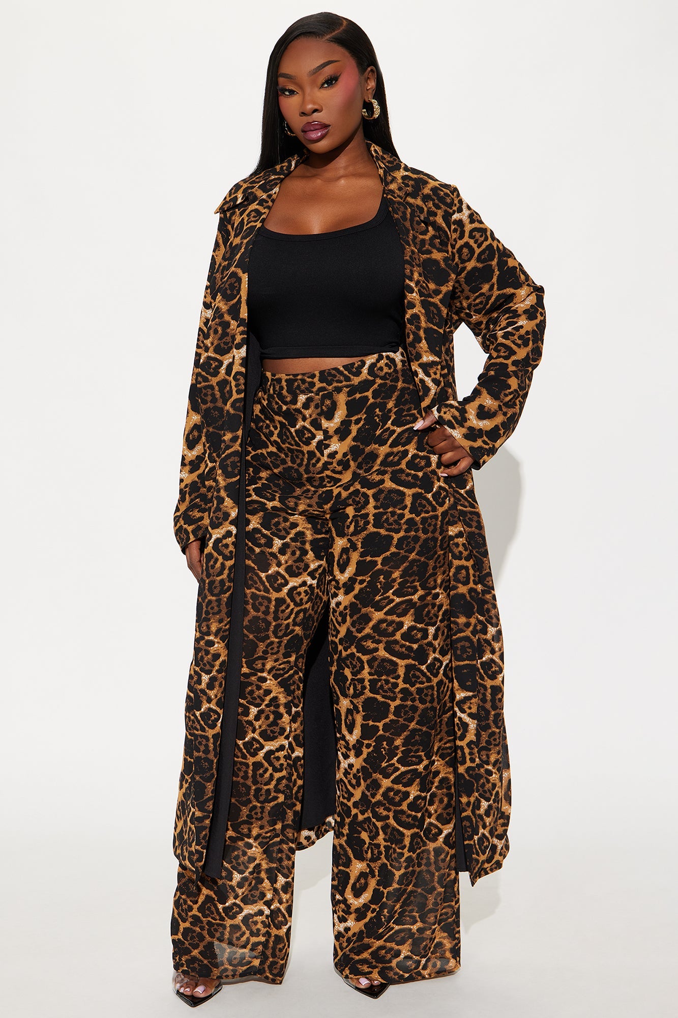 Styled by Emotion Leopard Wide Leg Pant 33″ - Leopard