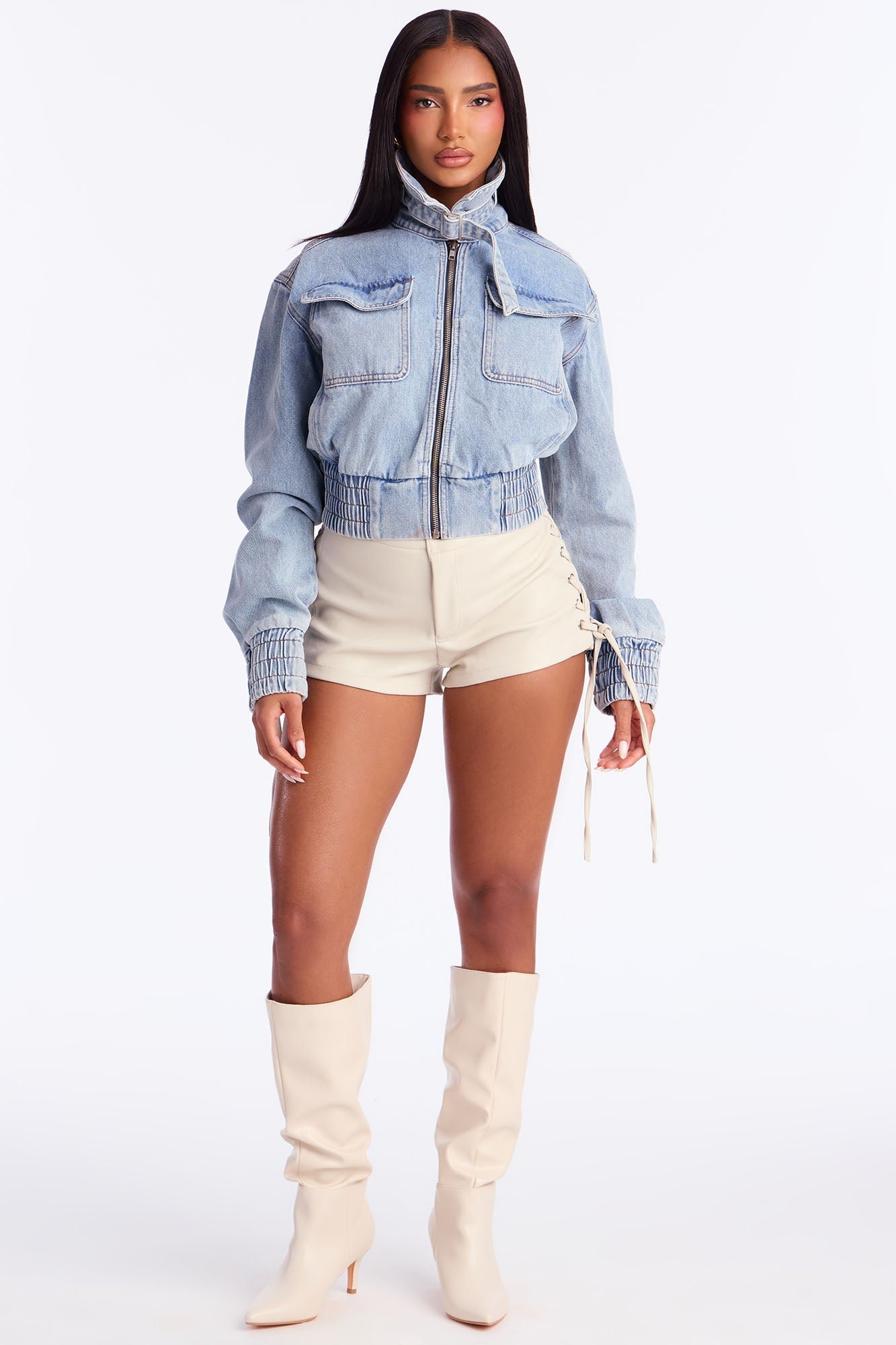Manon Denim Bomber Jacket - Light Wash