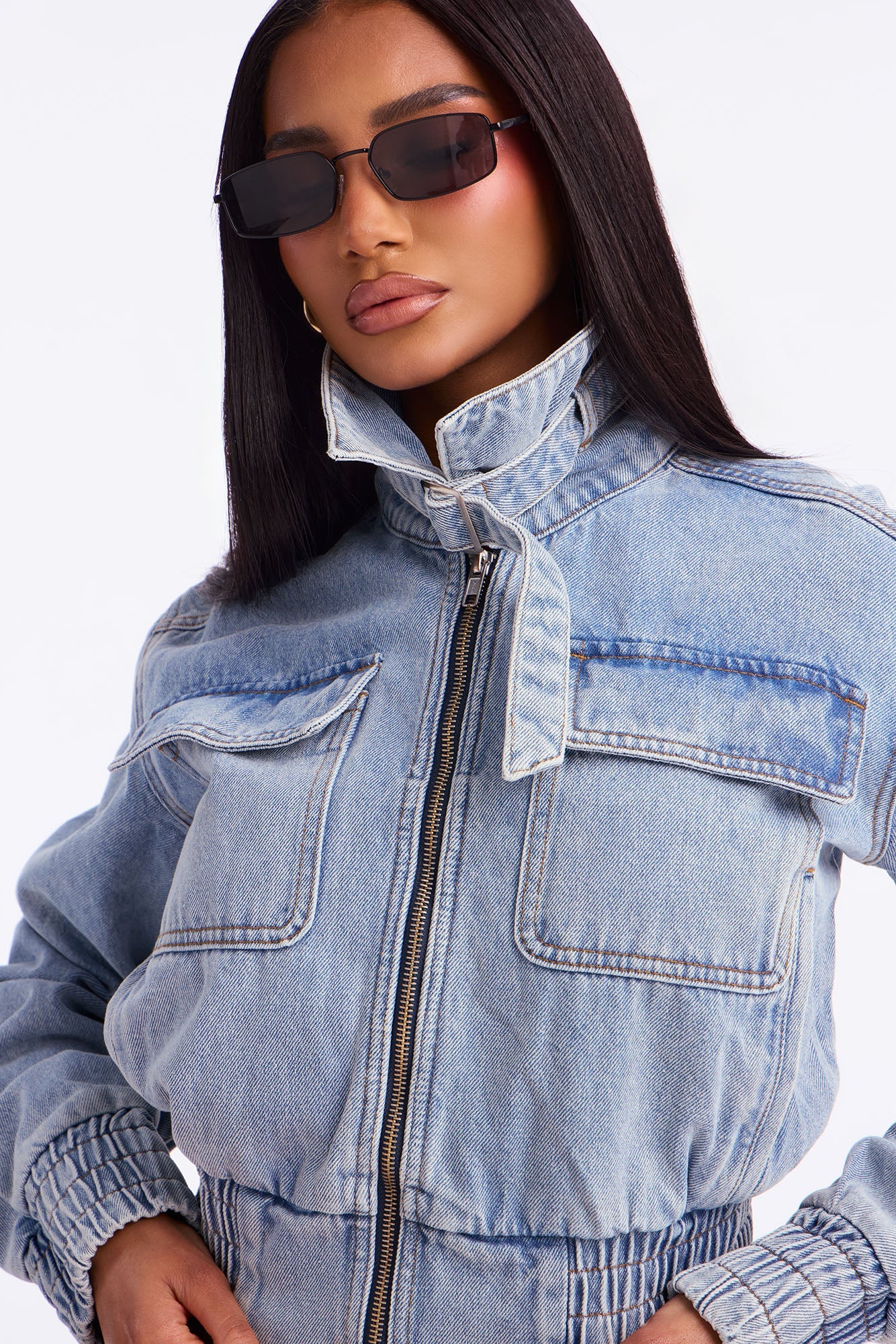 Manon Denim Bomber Jacket - Light Wash