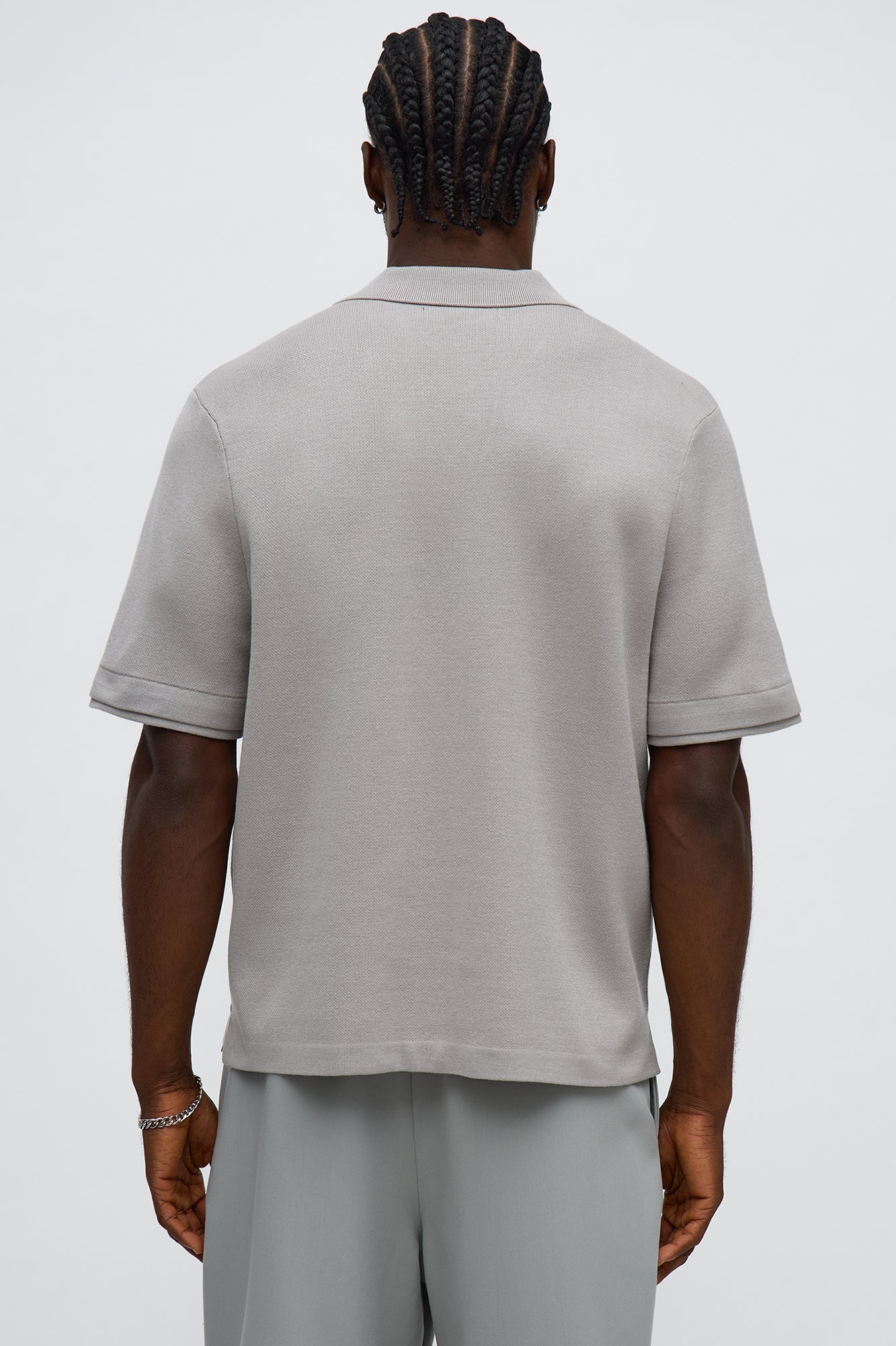 Elevated The Slate Knit Polo - Grey
