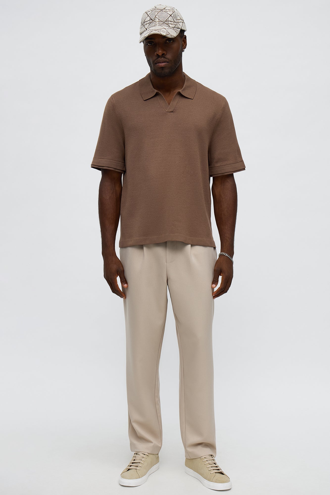 Elevated The Slate Knit Polo - Brown