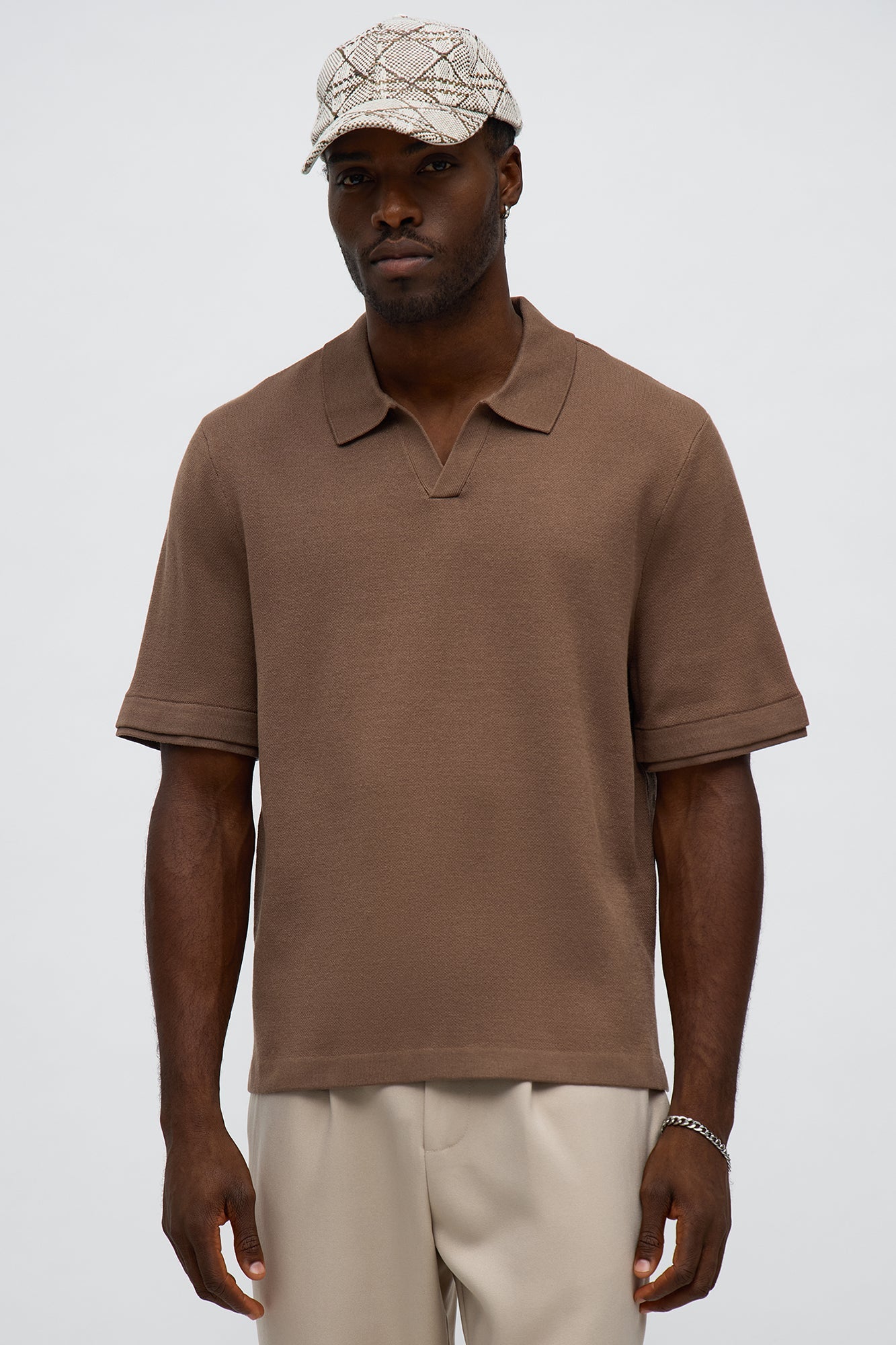 Elevated The Slate Knit Polo - Brown