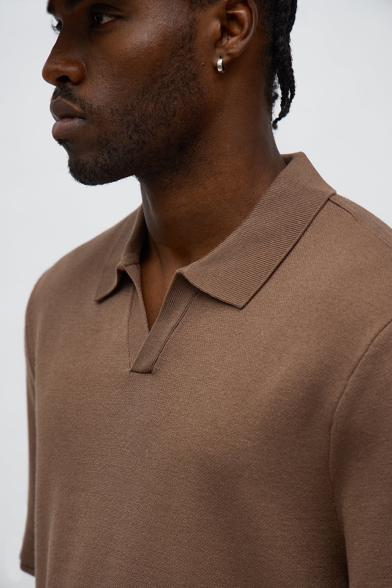 Elevated The Slate Knit Polo - Brown