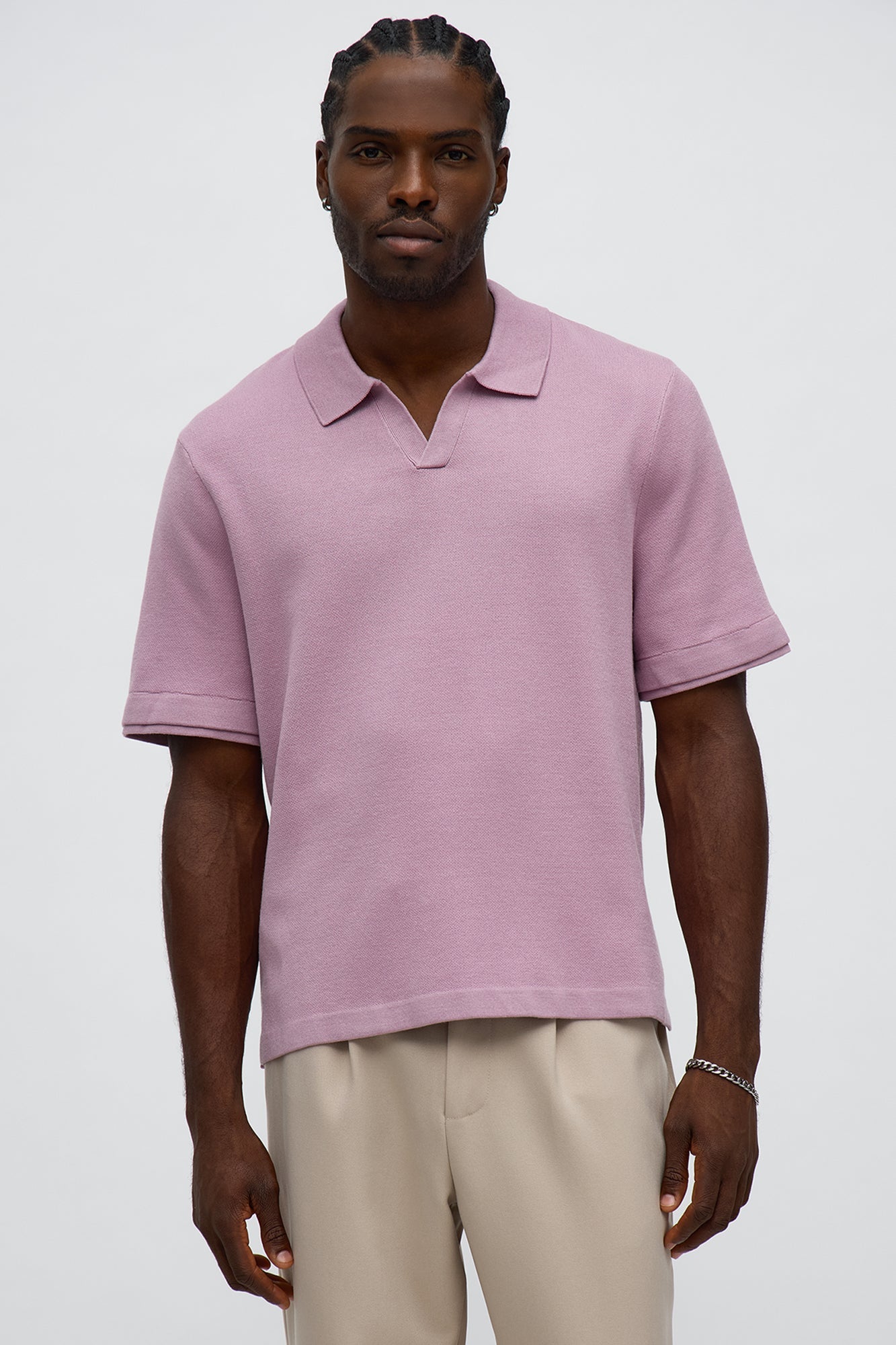 Elevated The Slate Knit Polo - Mauve