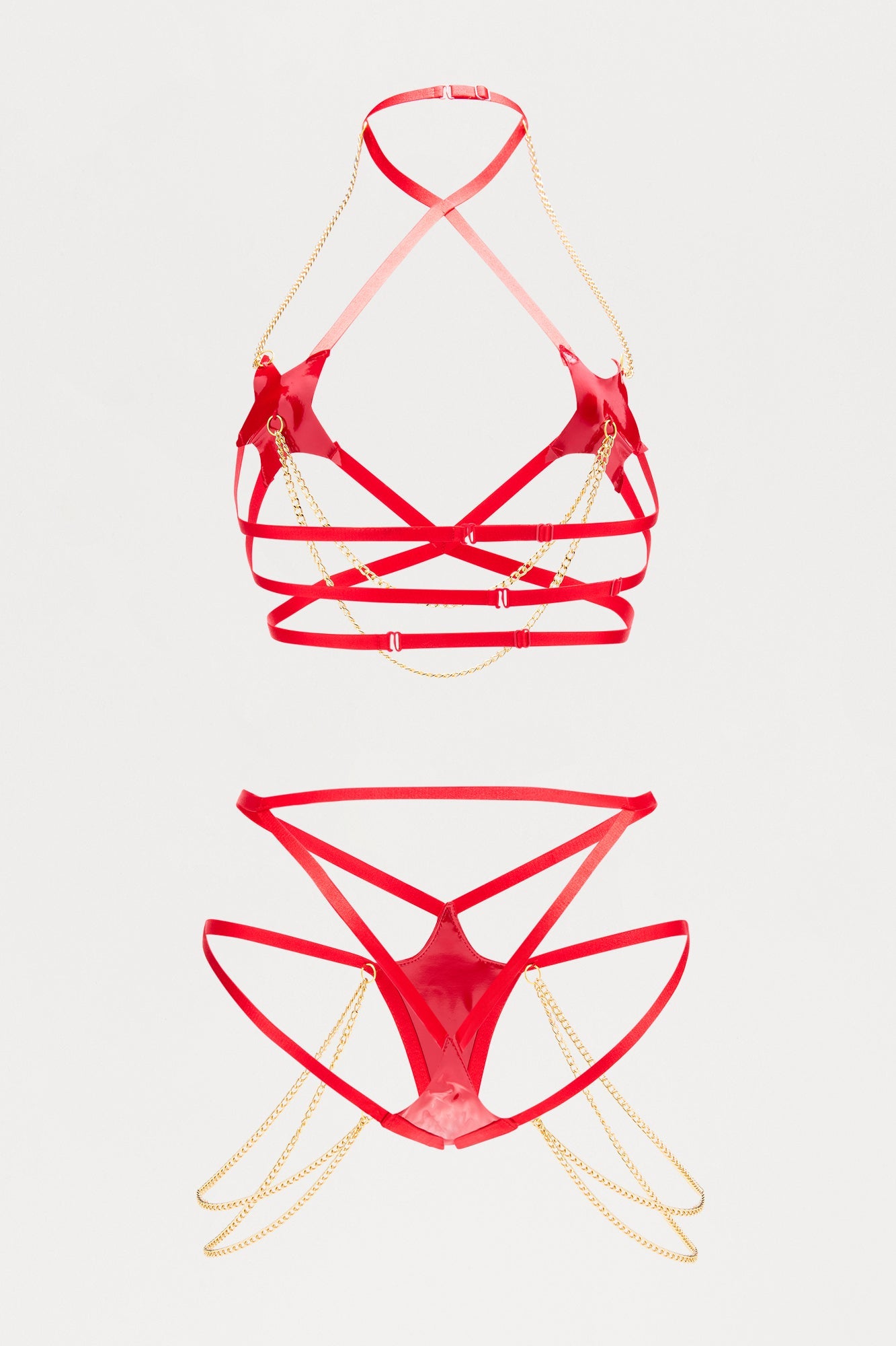 Starstruck 2 Piece Set With Chains - Red