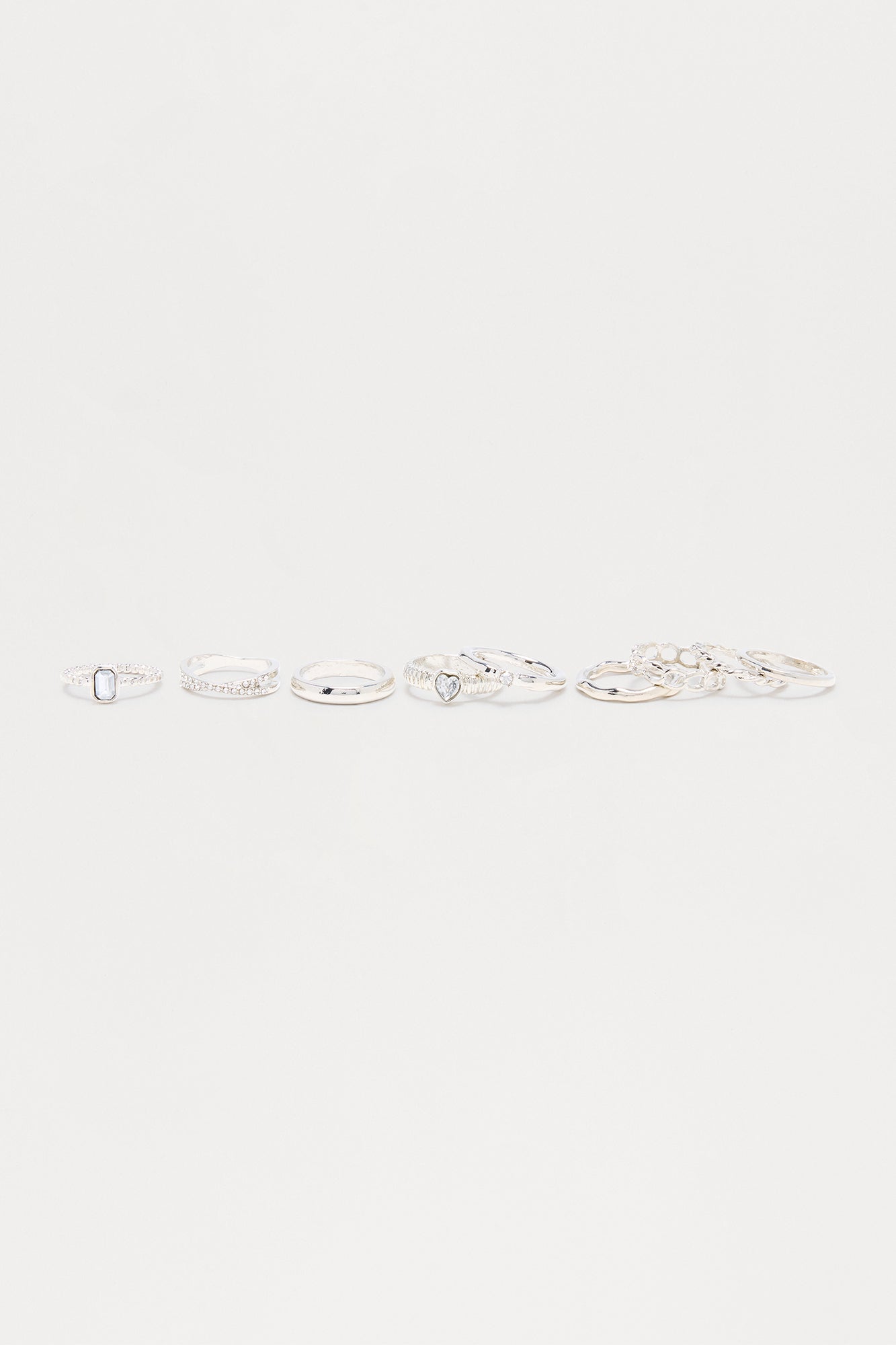 Instant Stack 9 Piece Ring Set - Silver