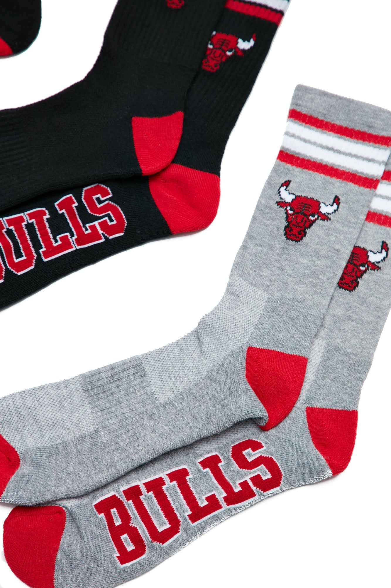 Bulls Athletic Crew Socks 3 Pack - Red/combo