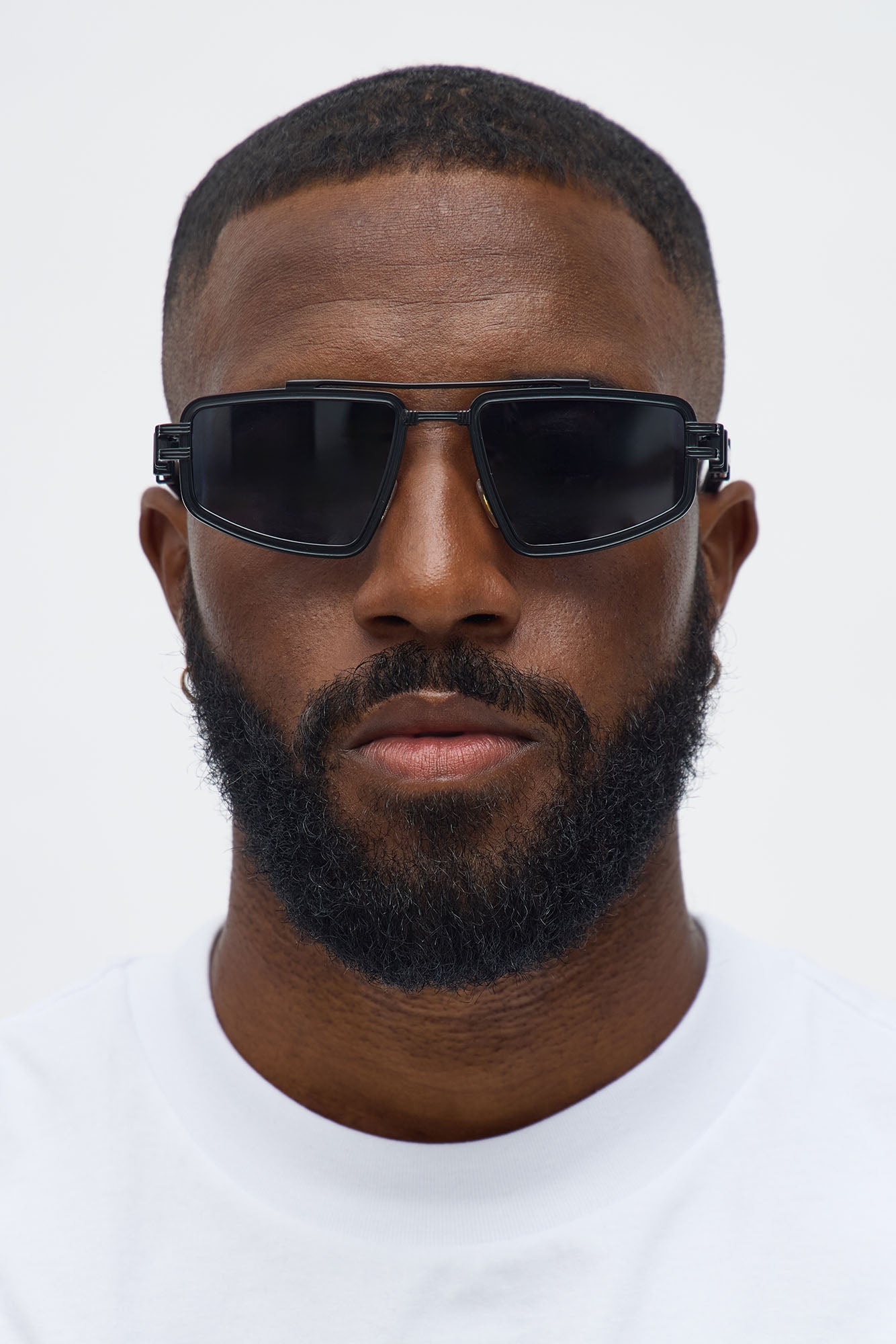 Engineered Aviator Metal Frame Sunglasses - Black