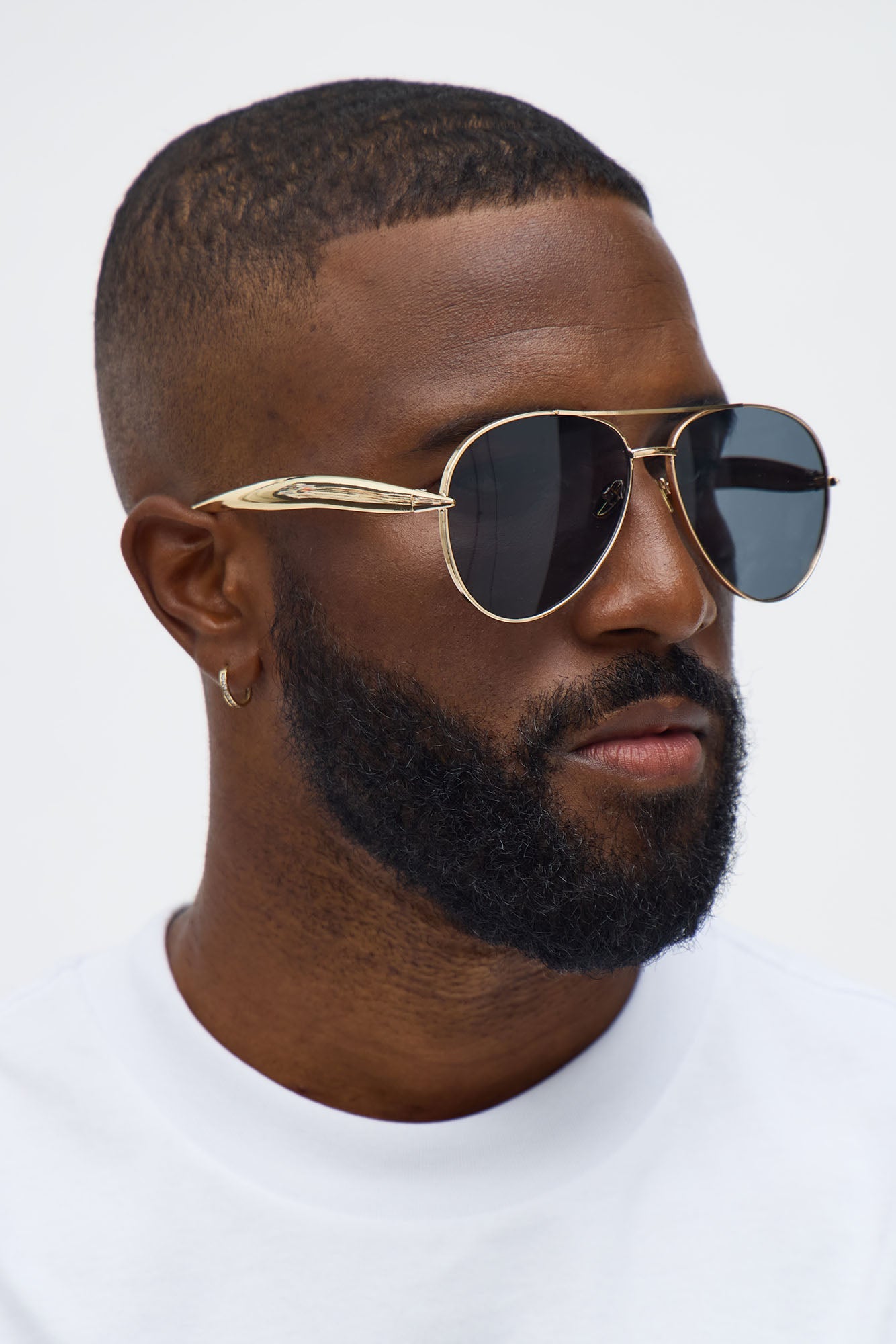 Striking Aviator Metal Frame Sunglasses - Gold