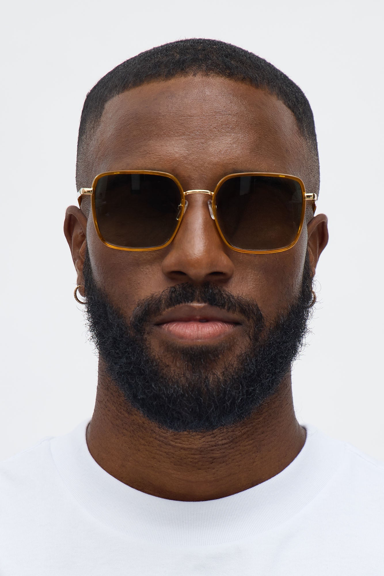 Riot Square Metal Frame Sunglasses - Yellow