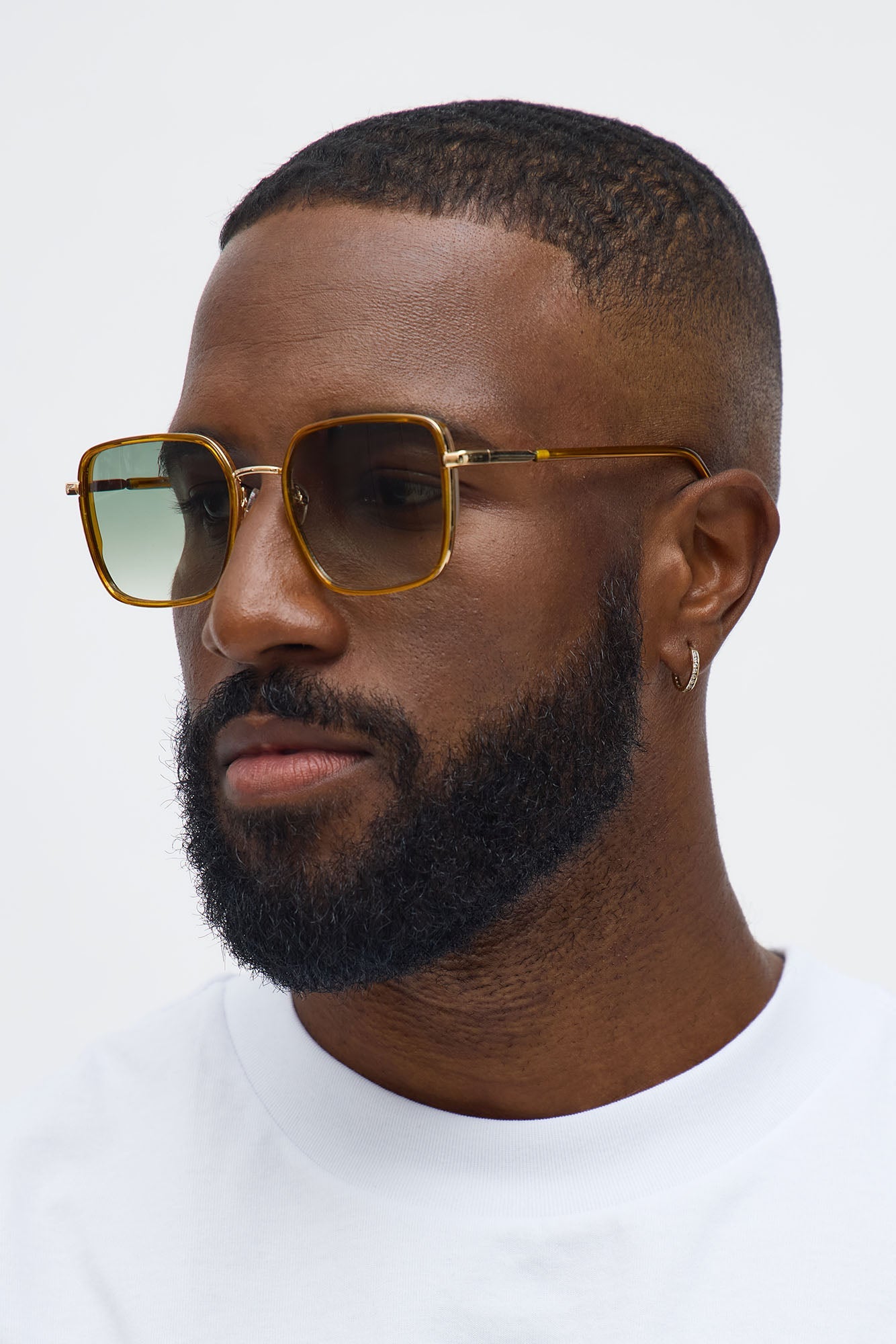 Riot Square Metal Frame Sunglasses - Yellow