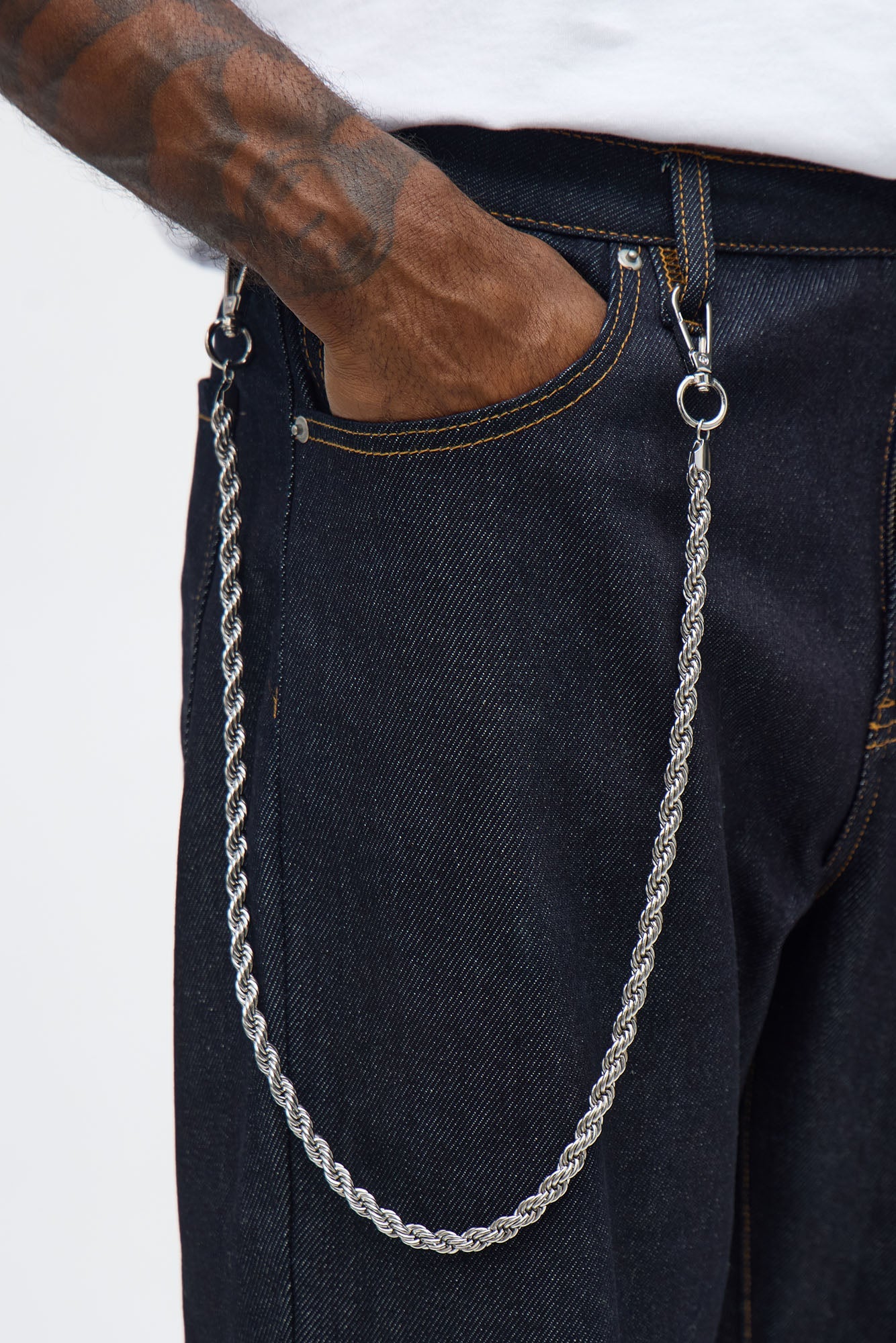 8 MM Rope Pant Chain - Silver