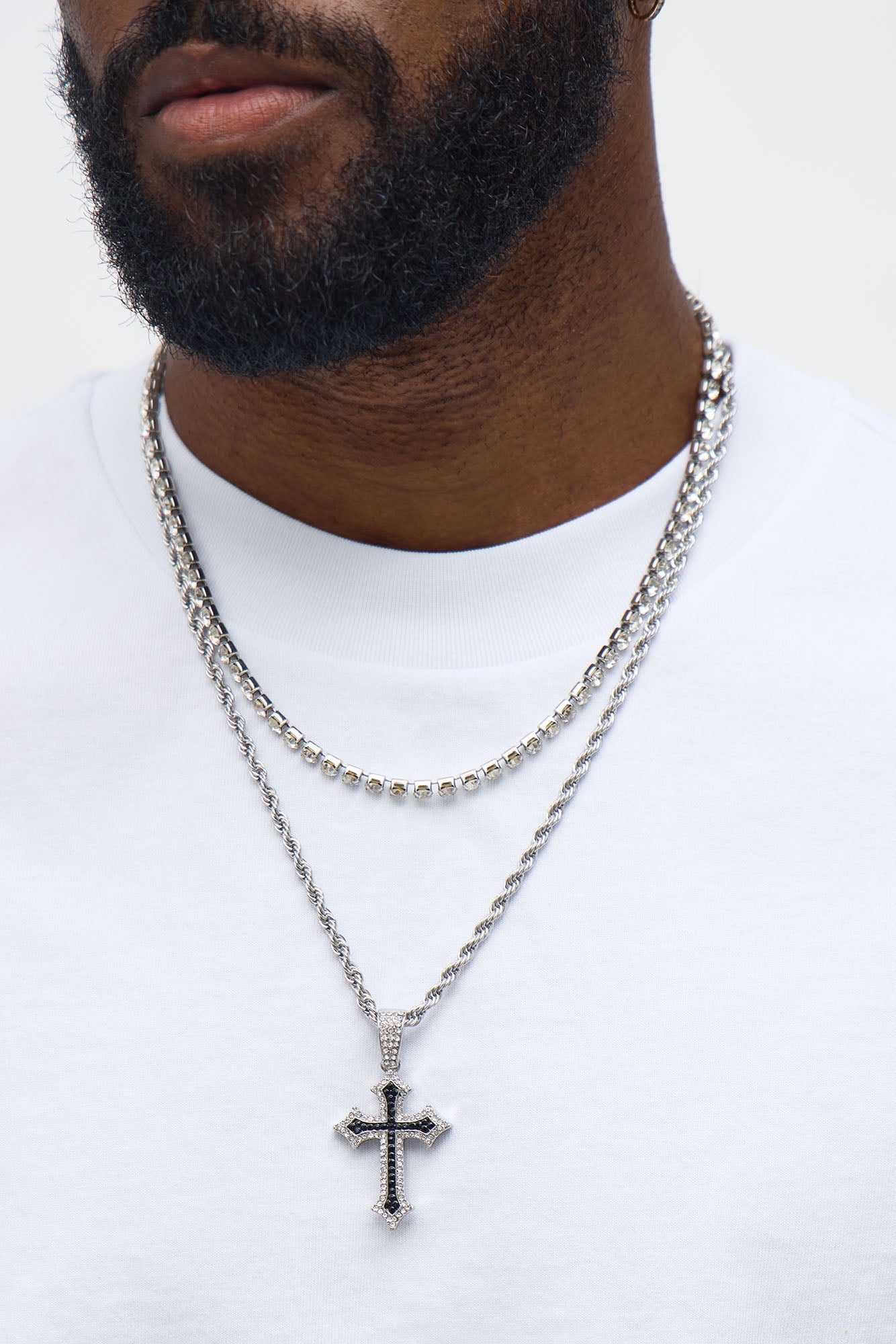 New Life Pendant Necklace Set - Silver