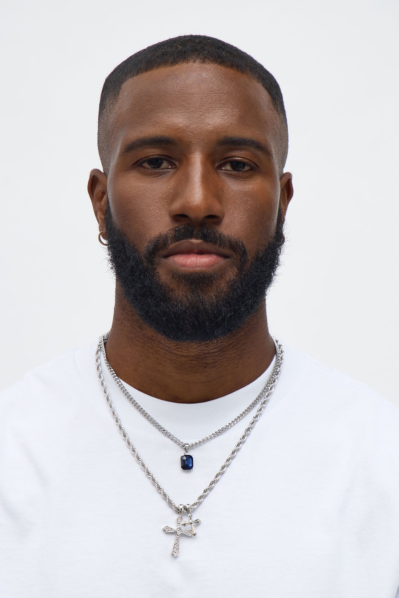 Fearless Pendant Necklace Set - Silver