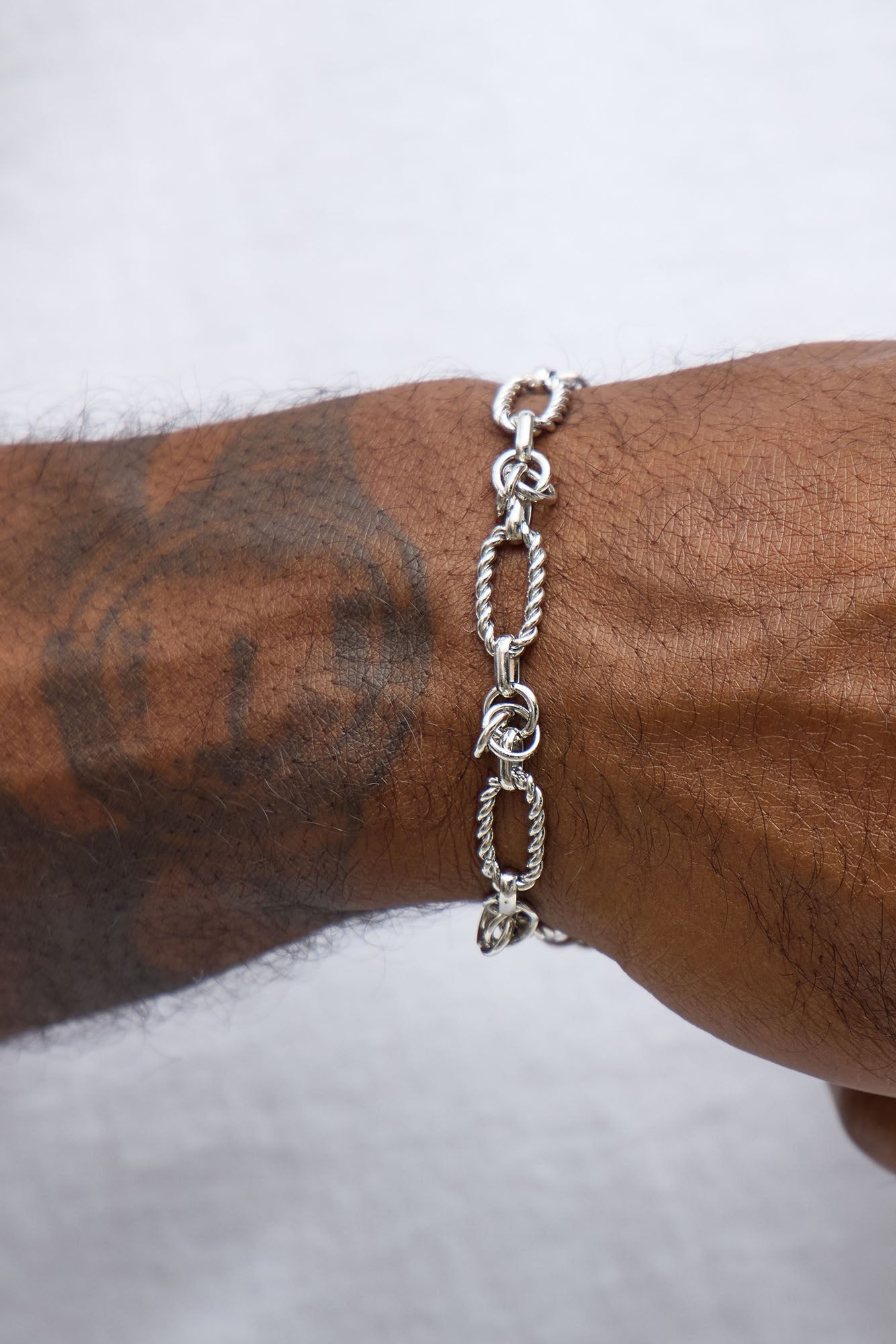 Sleek Link Iron Bracelet - Silver