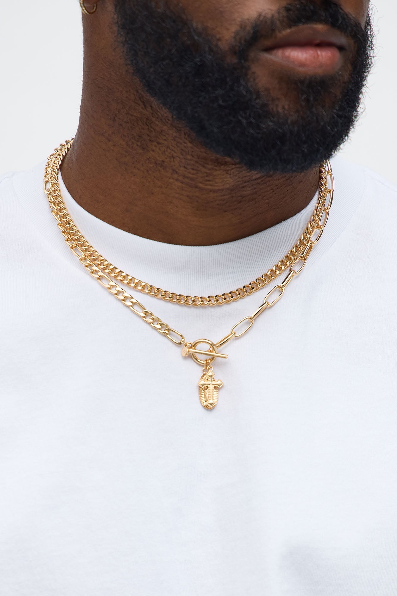 Rebellion Pendant Necklace Set - Gold