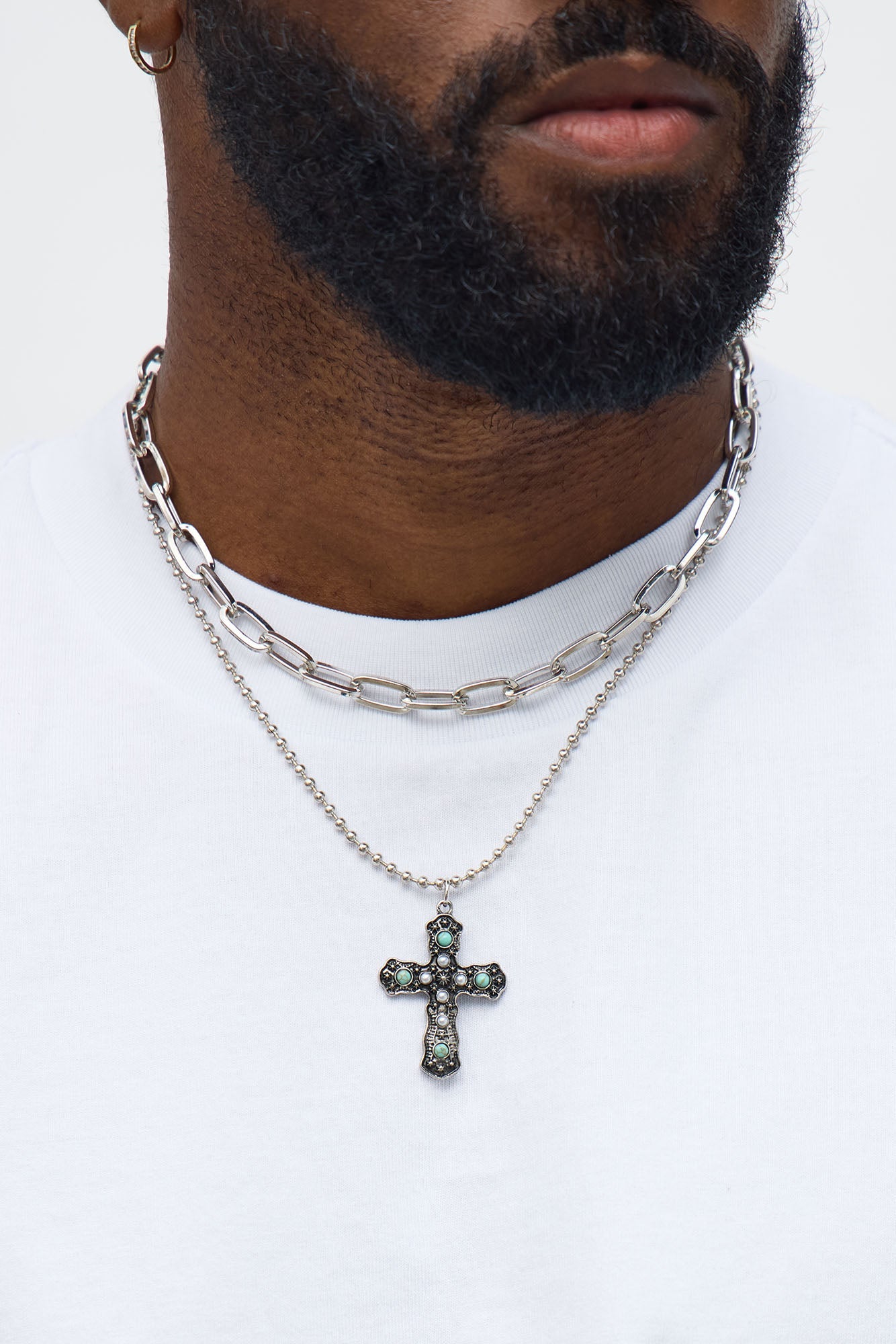 Wild One Pendant Necklace Set - Silver