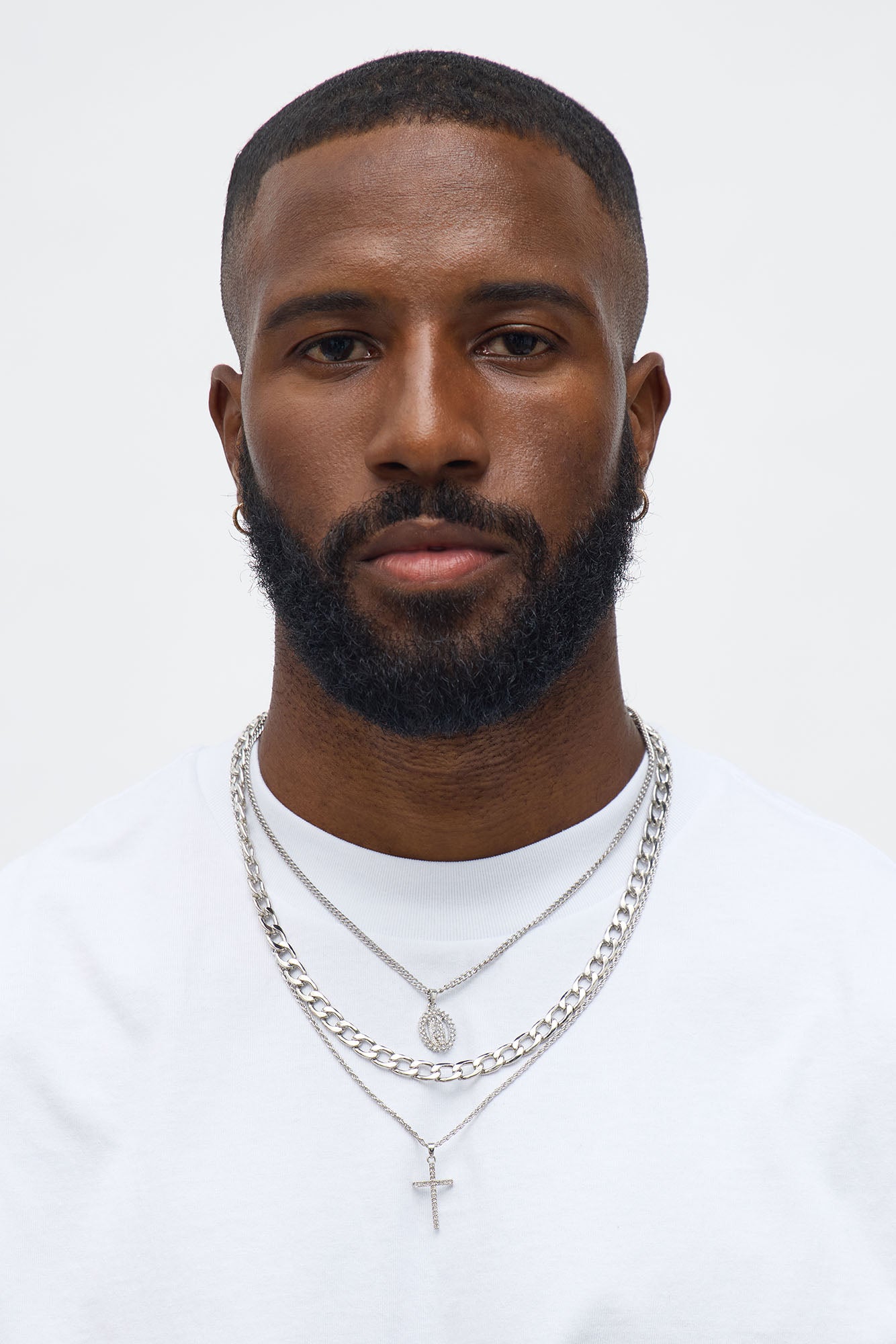 Challenger Pendant Necklace Set - Silver