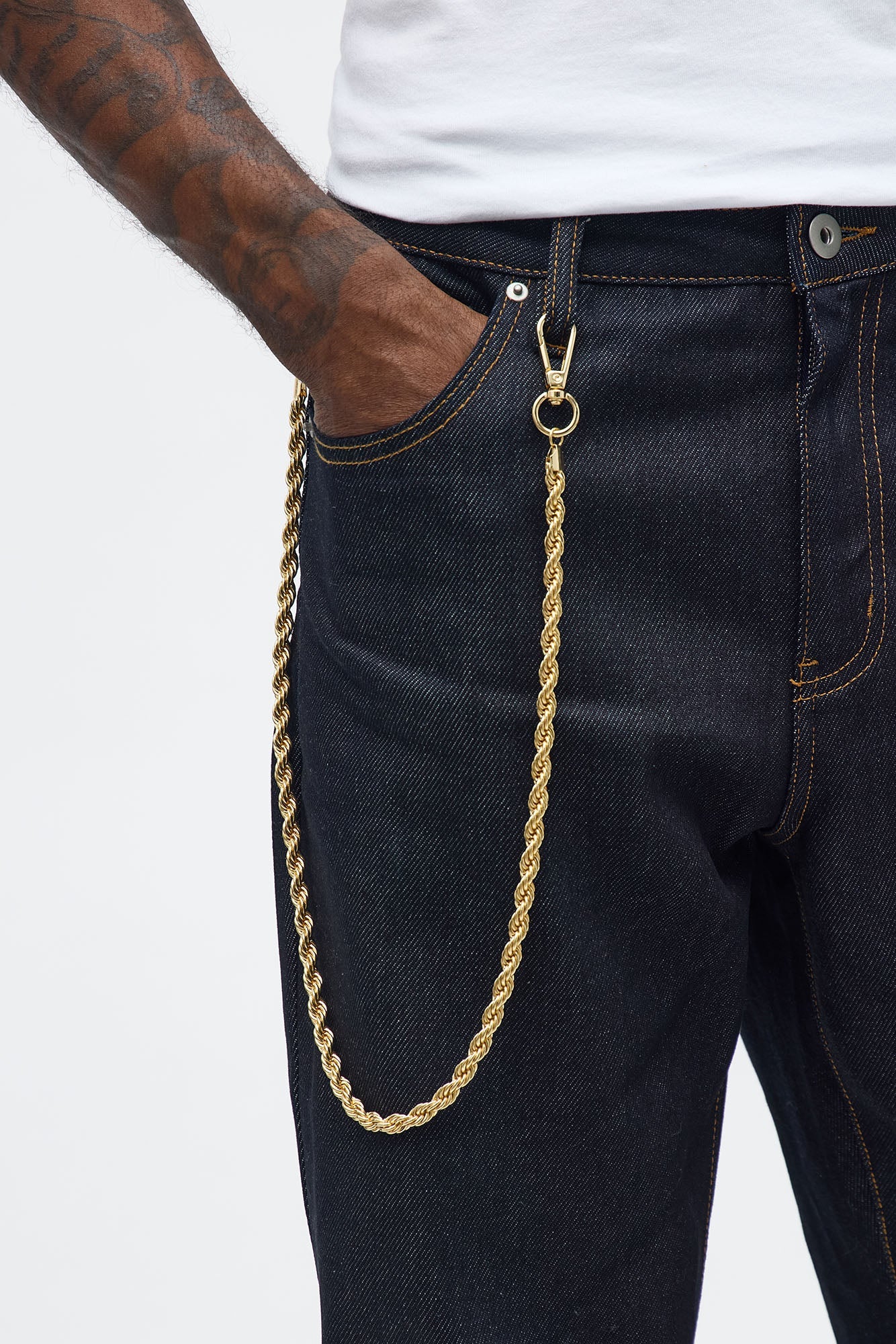 8 MM Rope Pant Chain - Gold