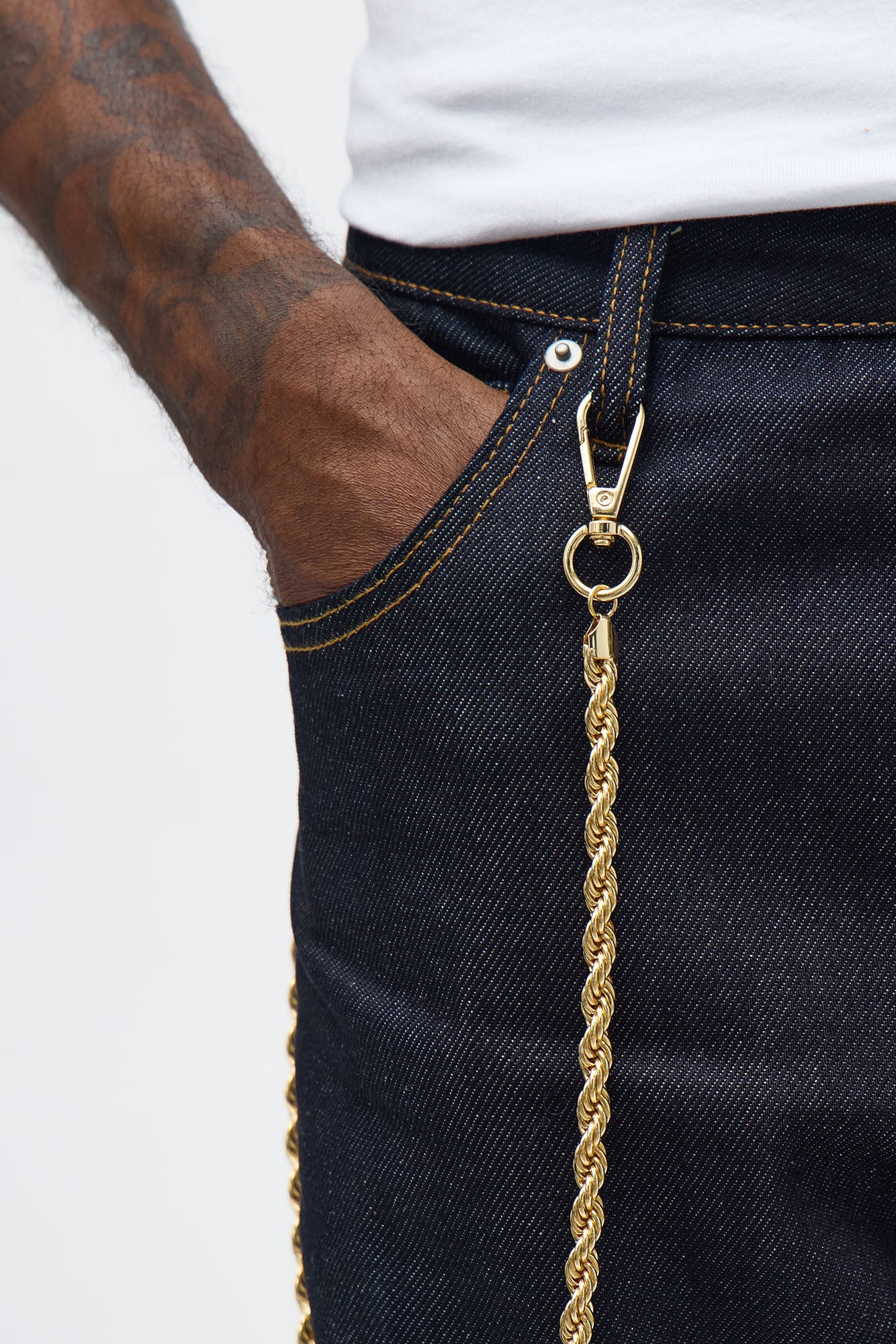 8 MM Rope Pant Chain - Gold
