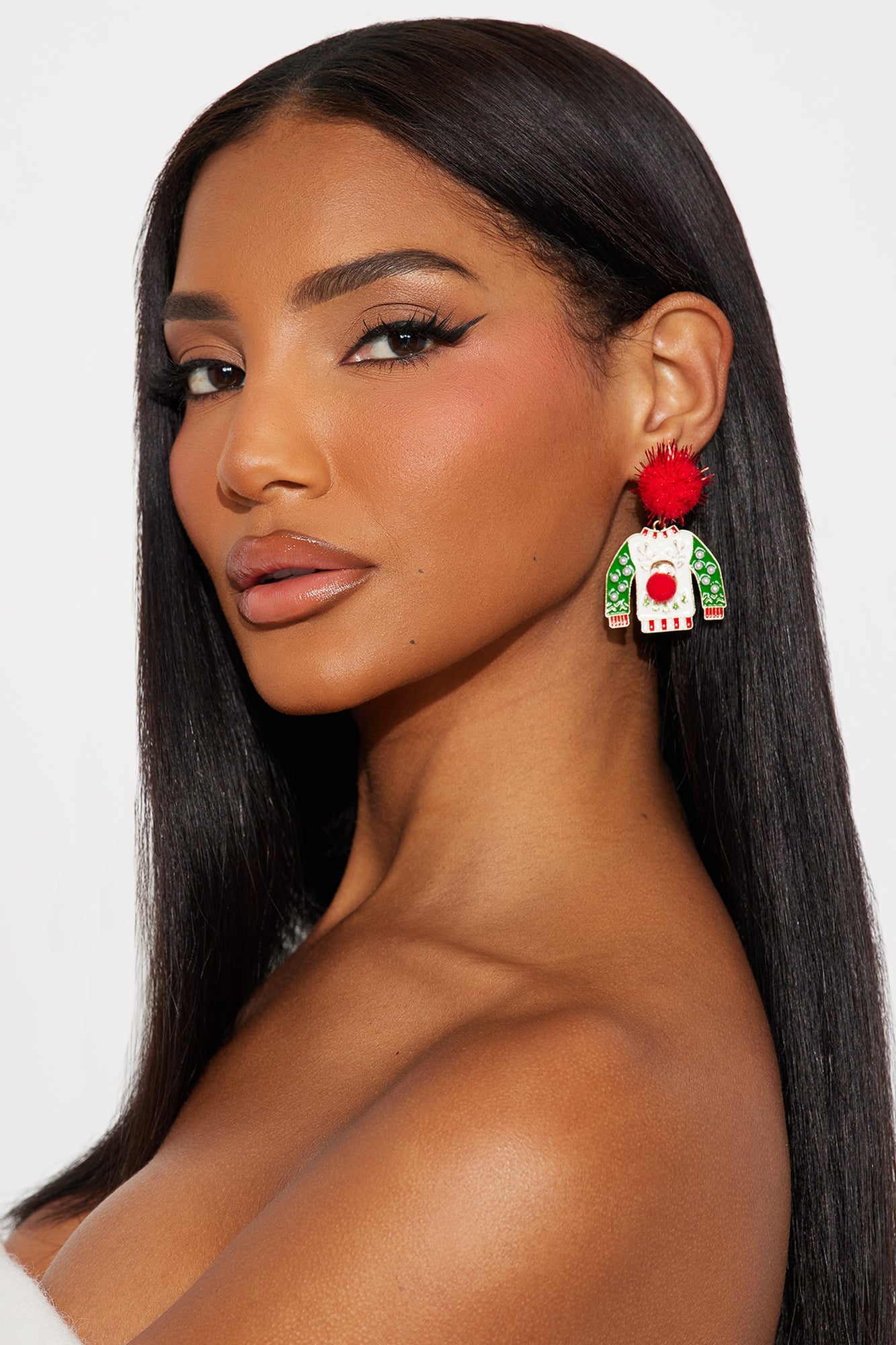 Ugly Christmas Sweater Drop Earrings - Green/combo