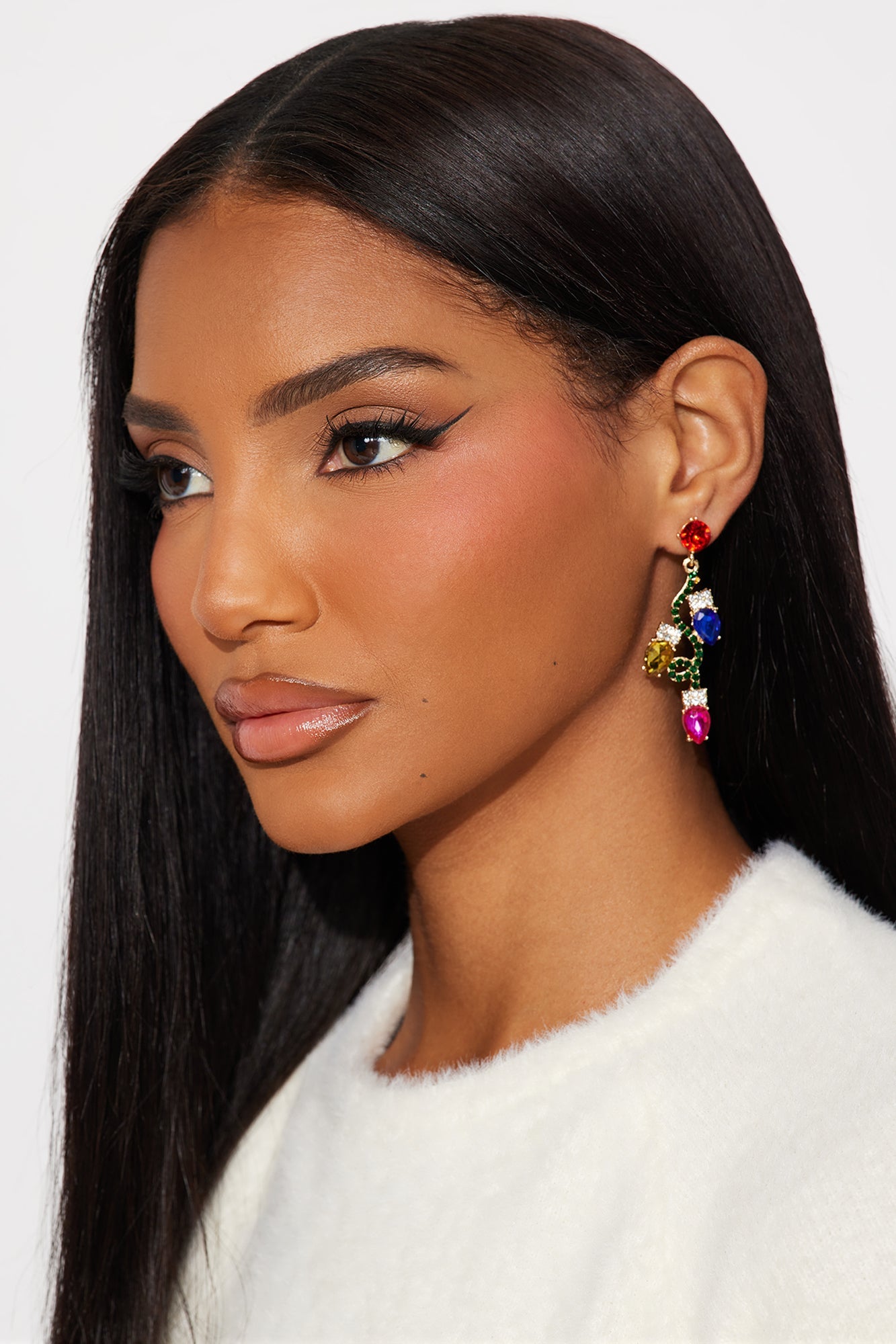 Twinkle Tinsel Holiday Earrings - Multi Color