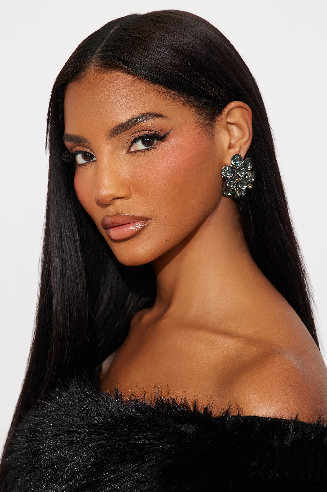 Midnight Touch Drop Earrings - Grey