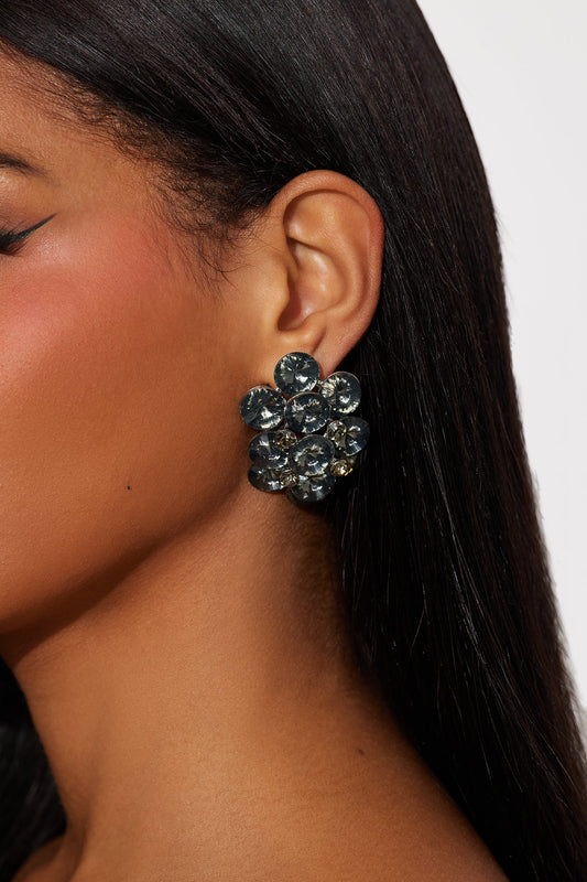 Midnight Touch Drop Earrings - Grey