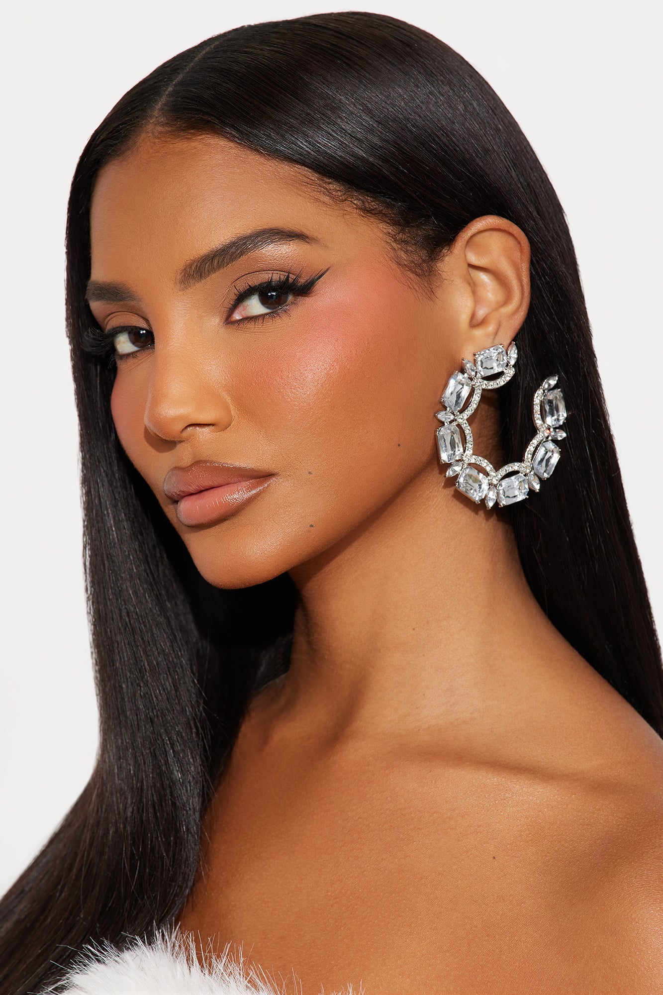 See Me Shine Hoop Earrings - Silver