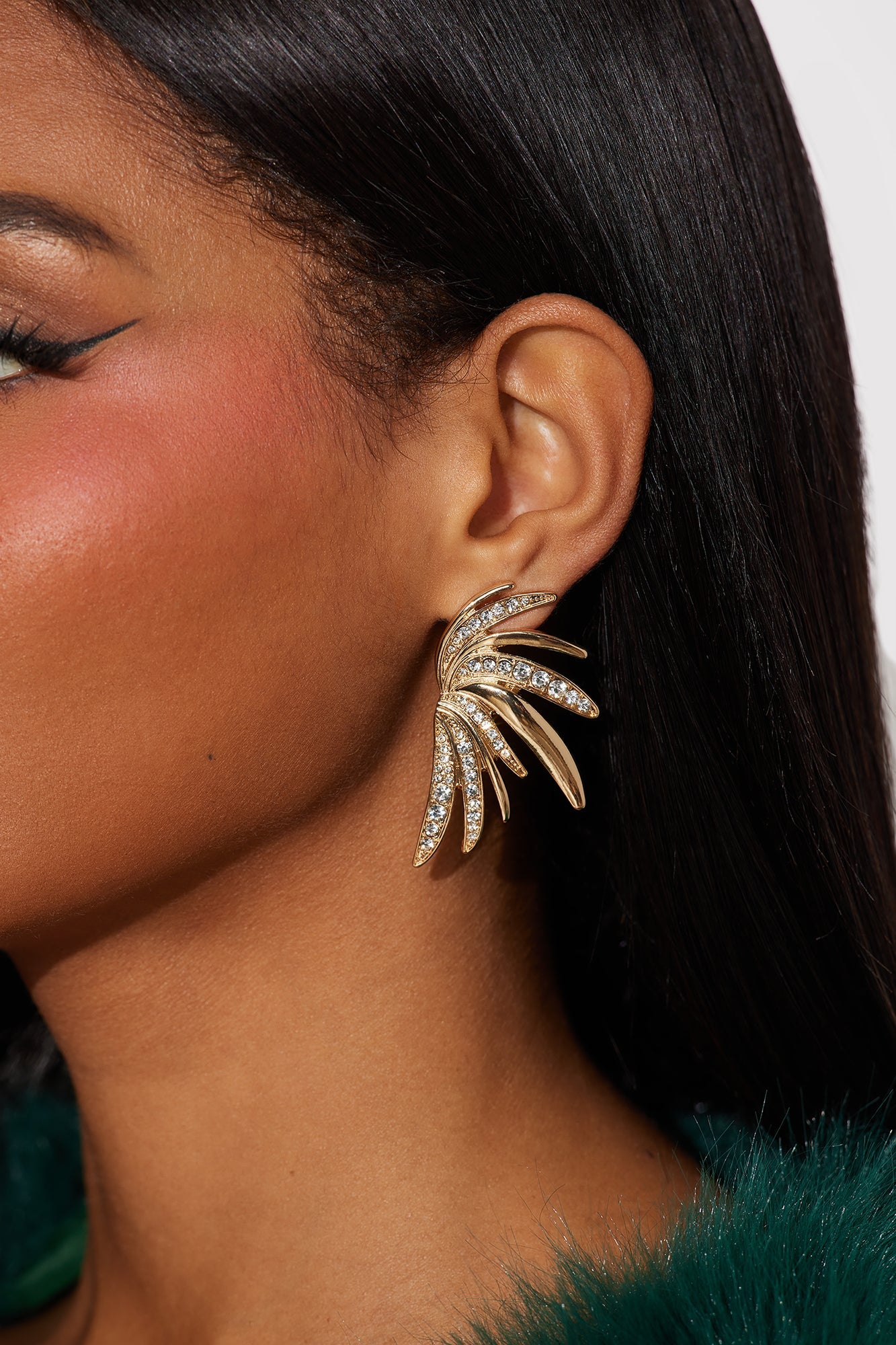 Sparkle Wings Drop Earrings - Gold