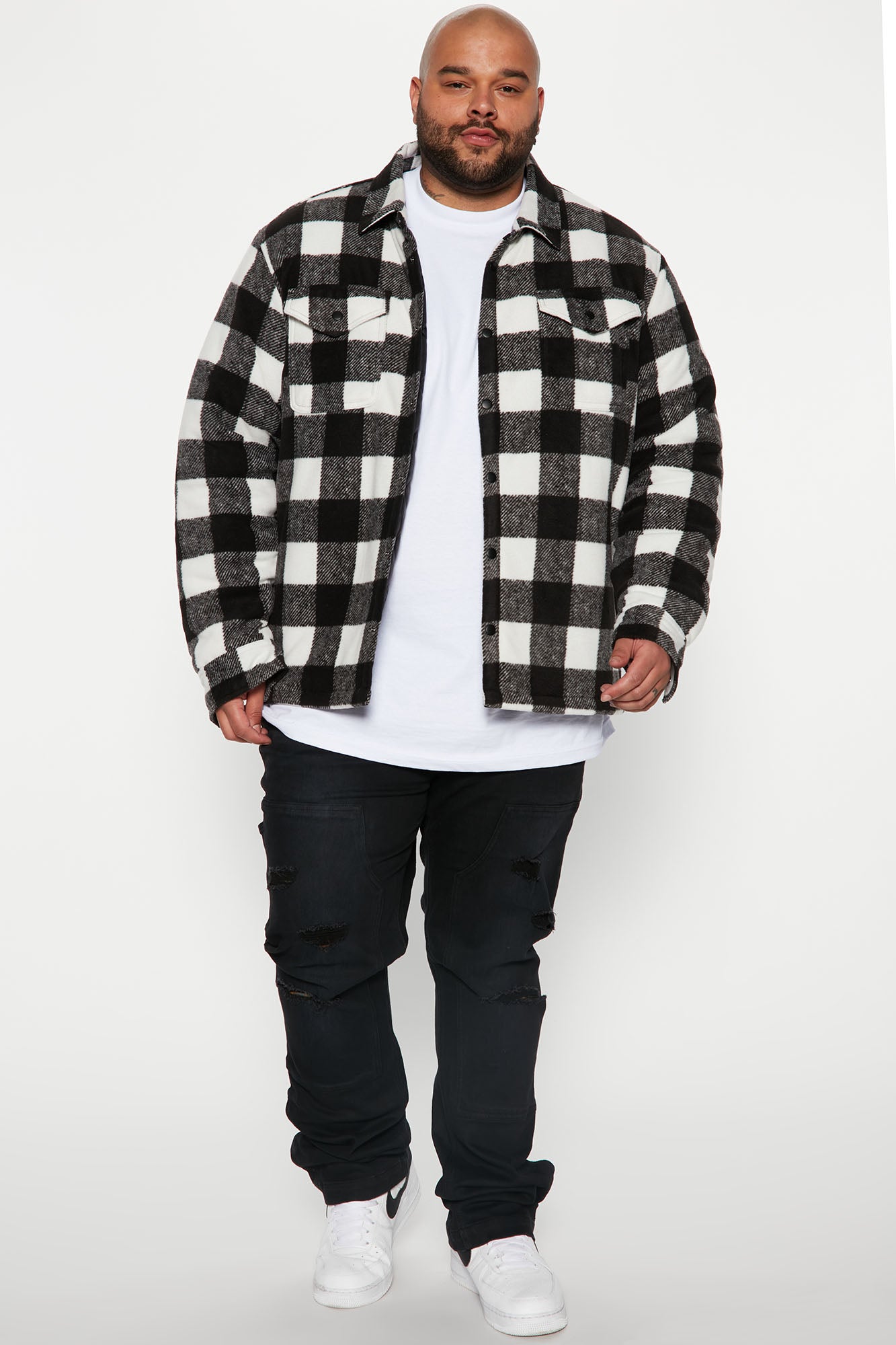 Lumber Flannel Shacket - Black/combo