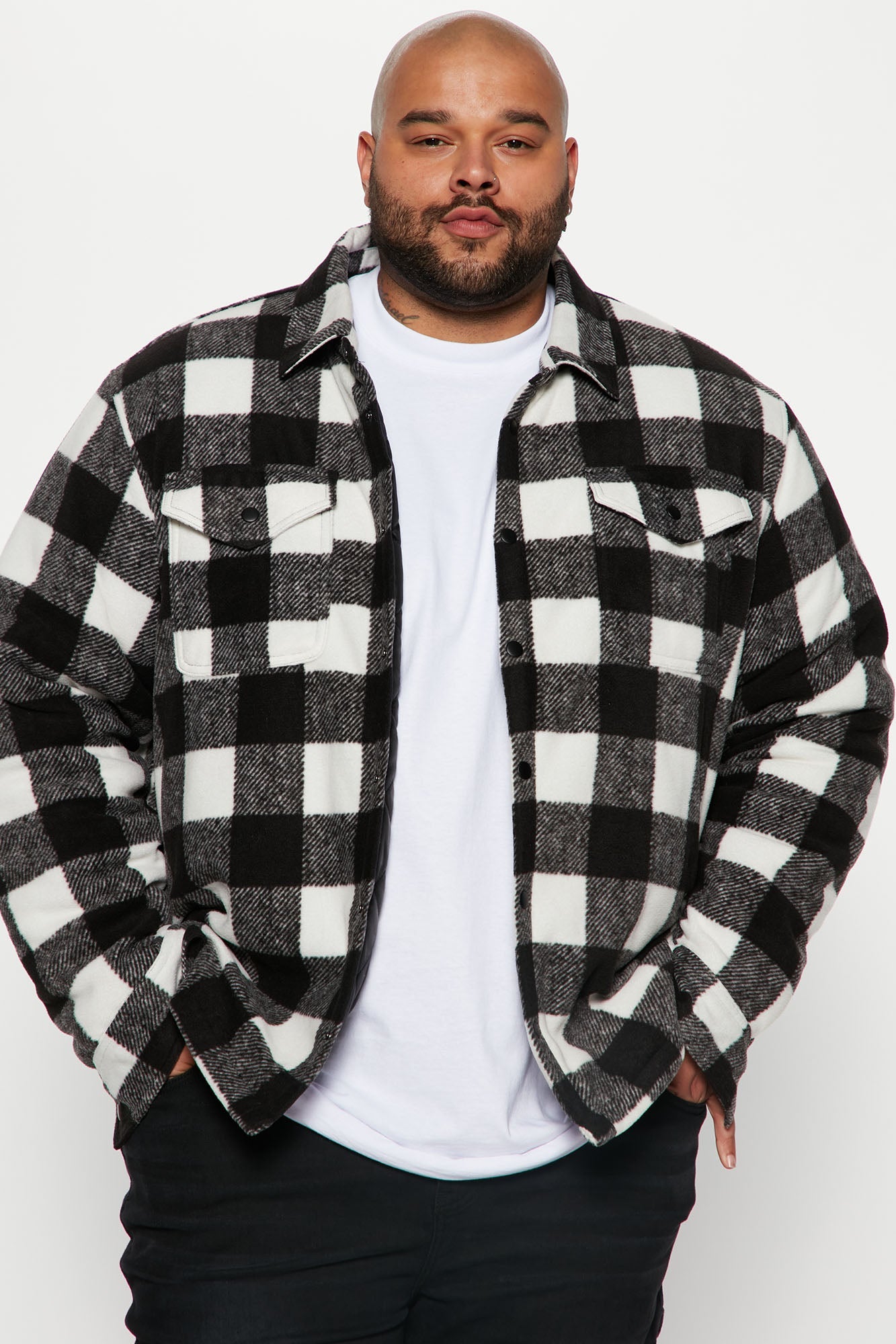 Lumber Flannel Shacket - Black/combo