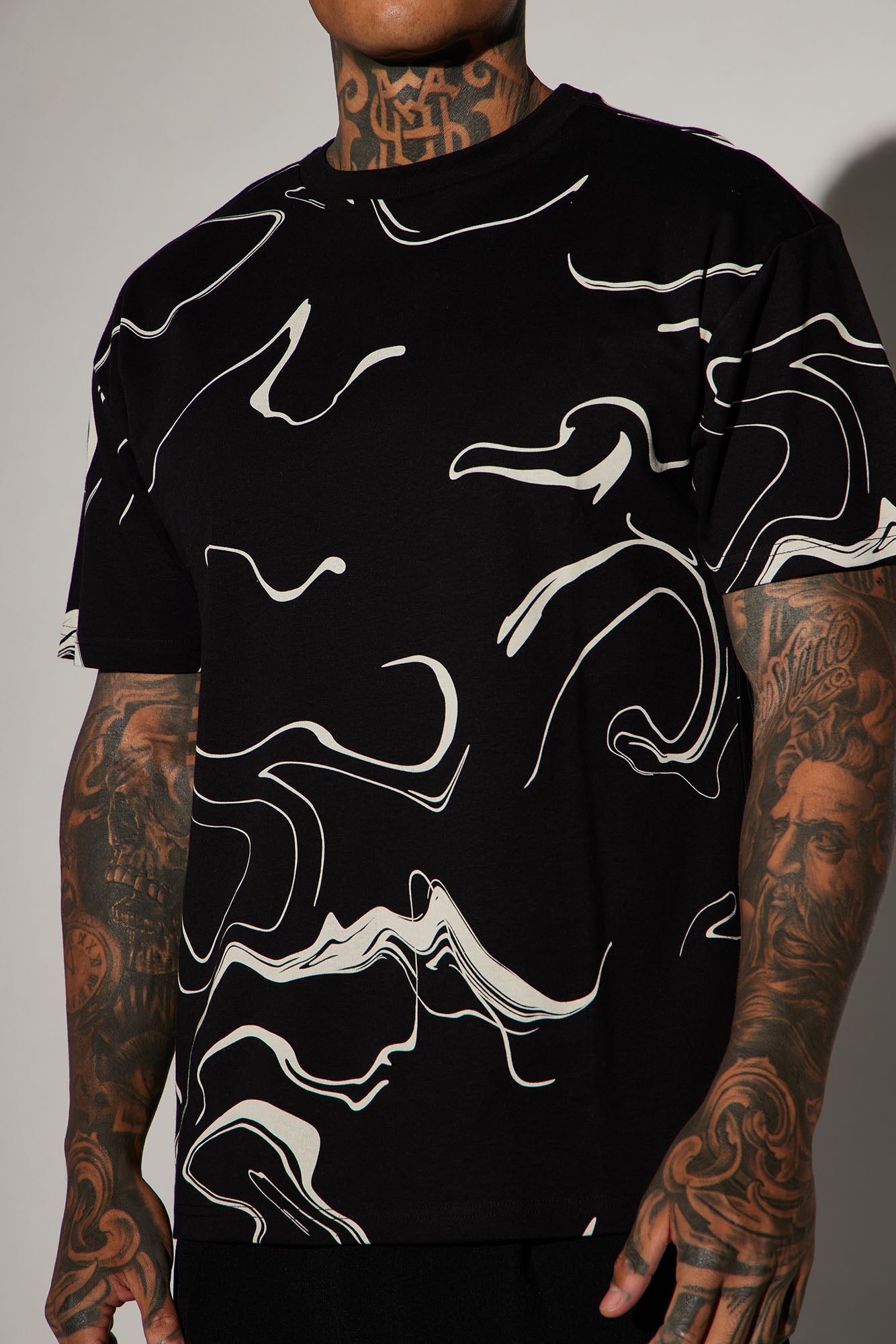 All In Marble Short Sleeve Tee - Black/combo