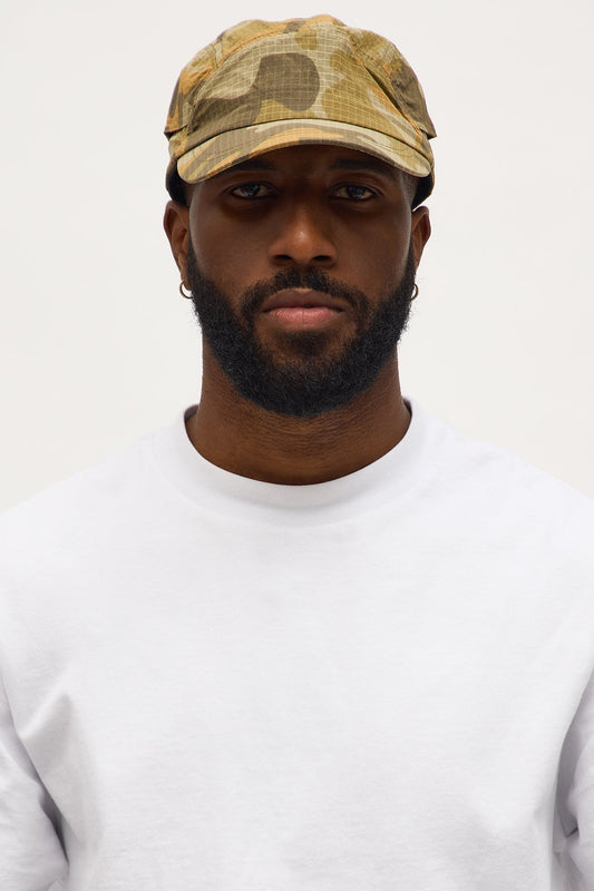 Short Brim Ripstop 5 Panel Strapback Hat - Camouflage